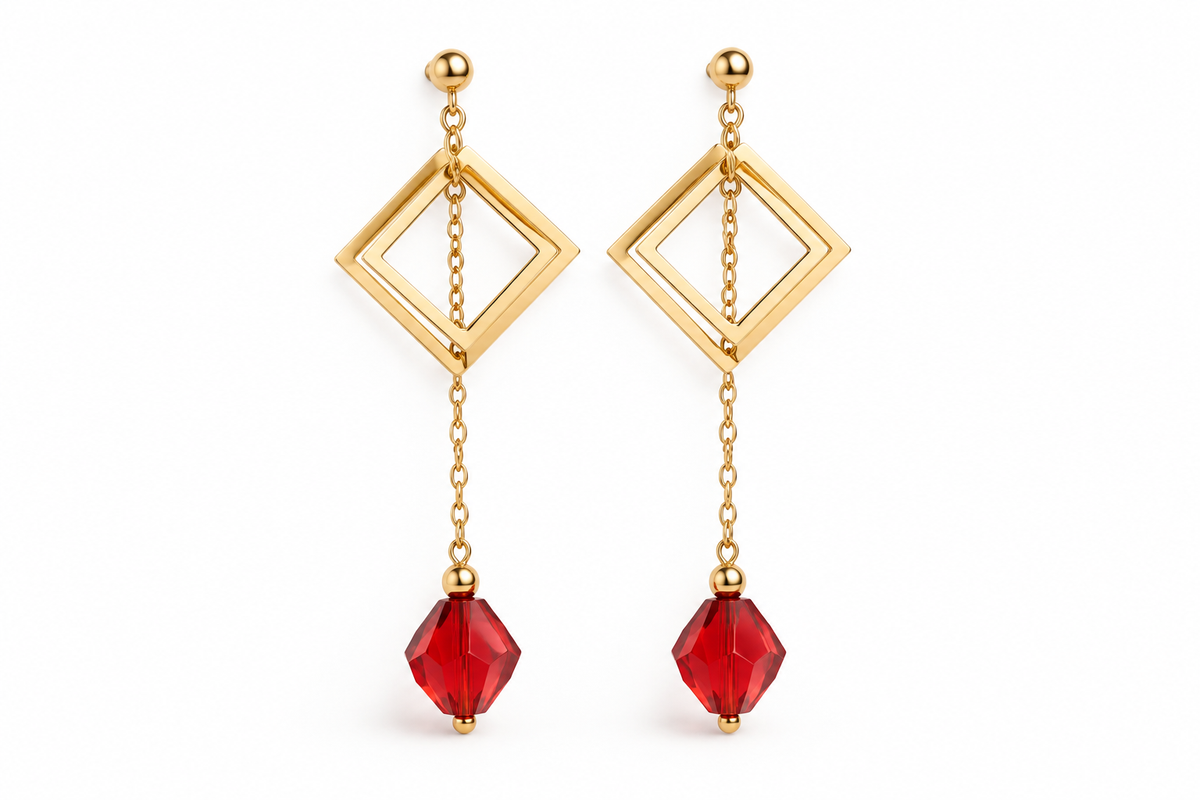 Boucles d'oreilles Passion — Cristal & Acier Inoxydable