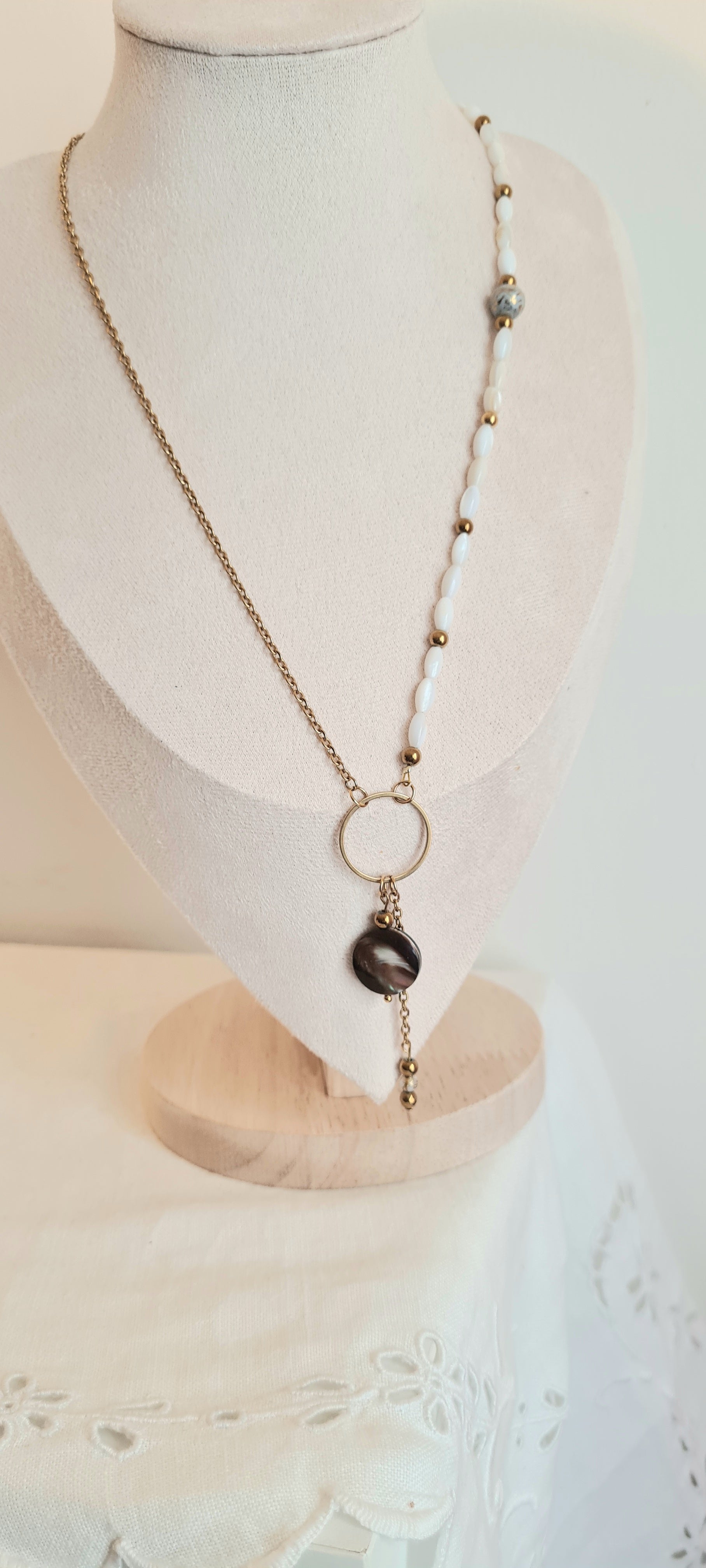 Collier Anaia - Coquillage, Nacre & Acier Inoxydable