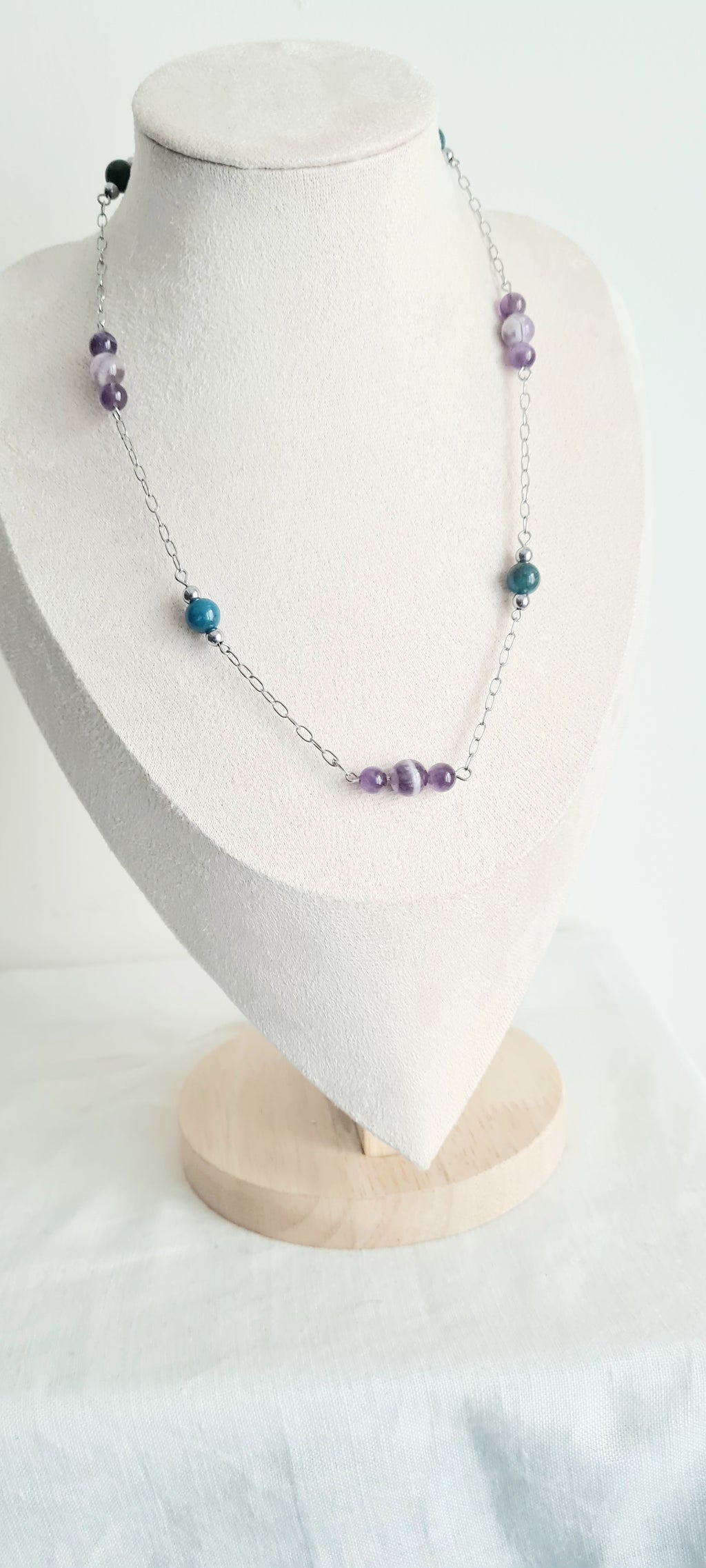 Collier Shanna – Améthyste & Apatite, Lithothérapie