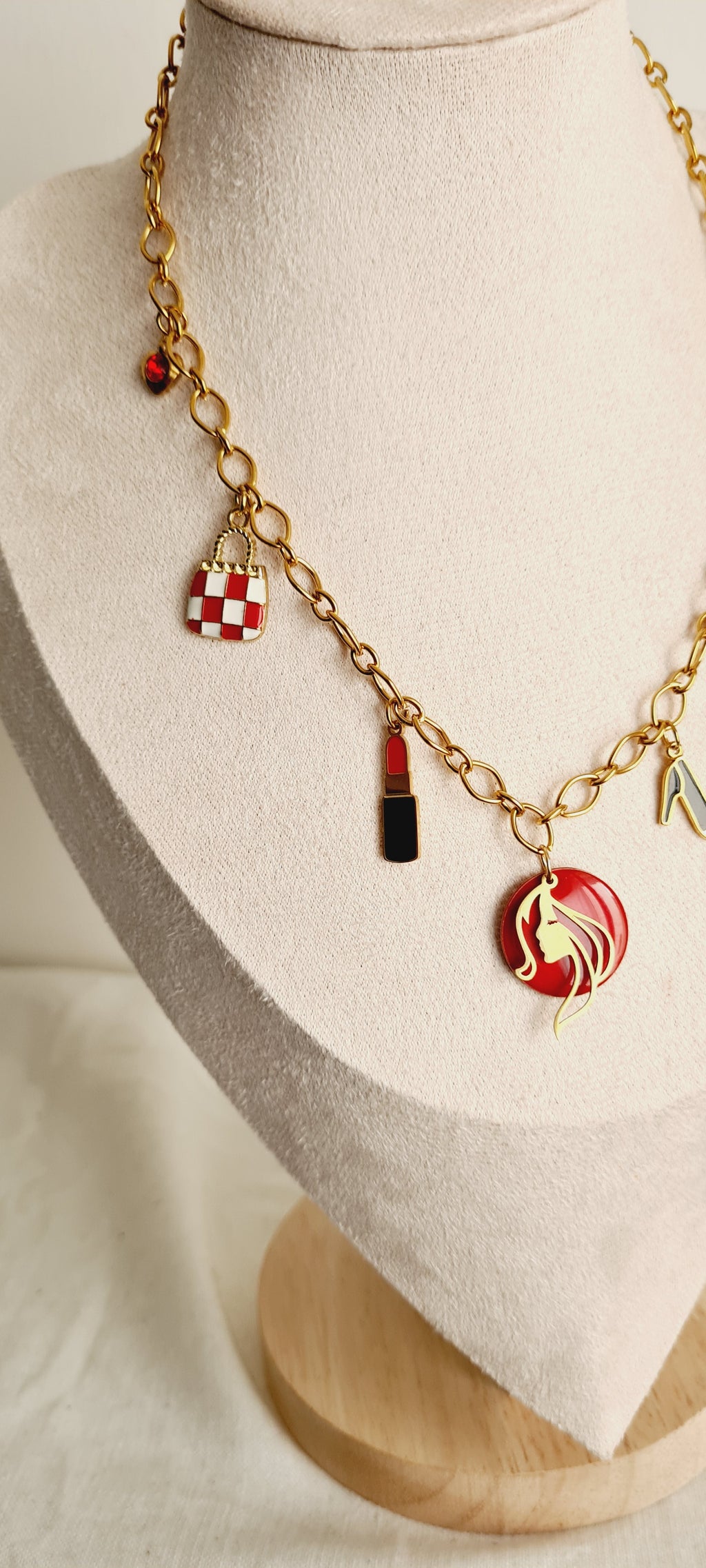 Collier tendance acier inoxydable à breloques nina