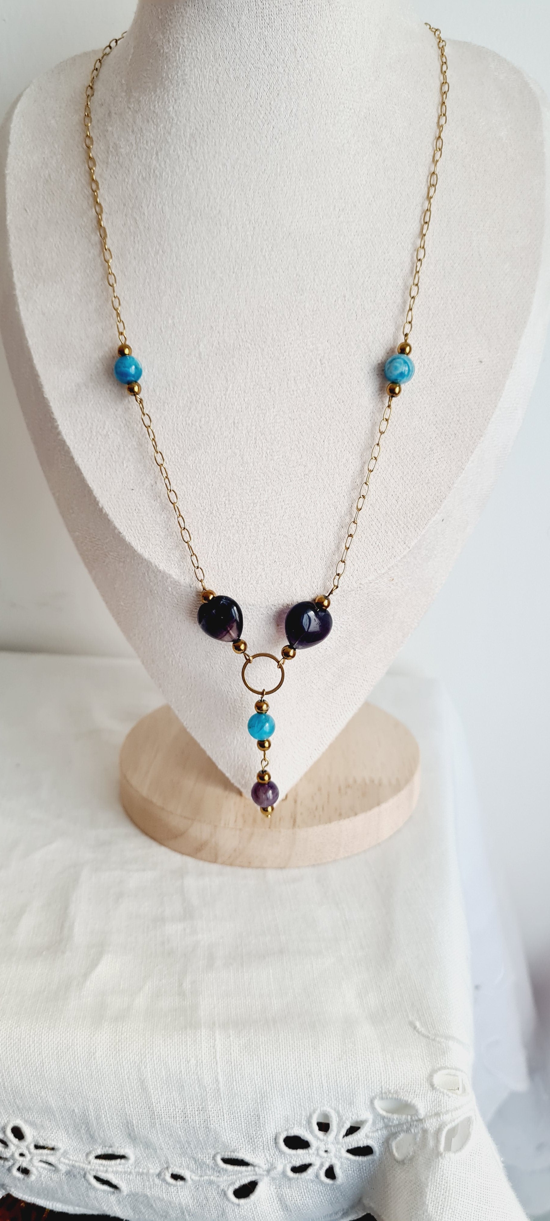 Collier Clara - Pierre Naturelle & Acier Inoxydable