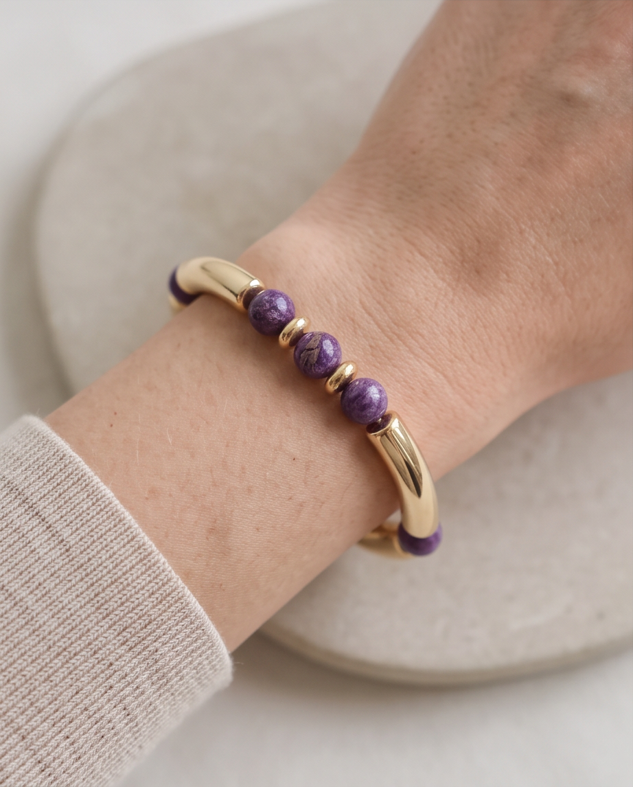 Lot de bracelets en perles de marbre