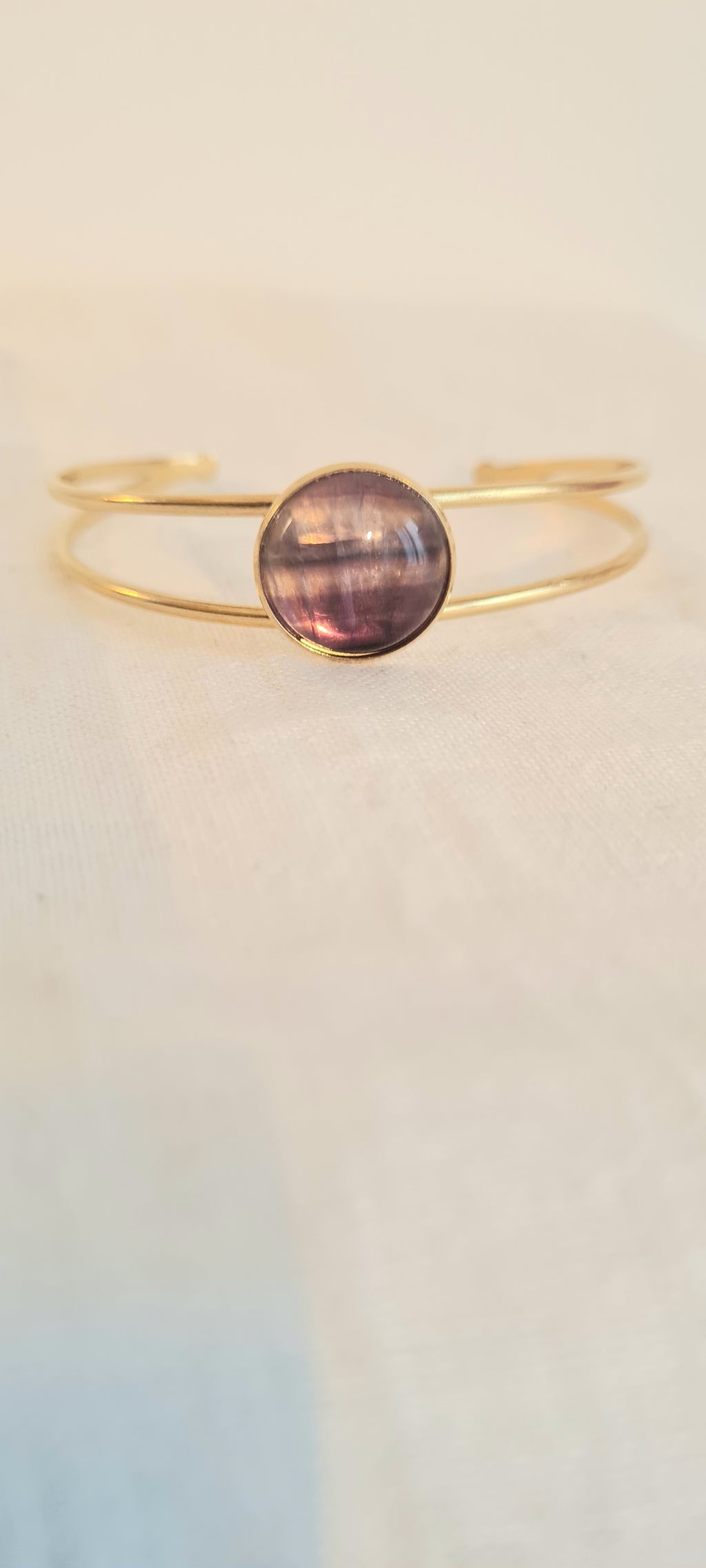 Bracelet Amelia – Améthyste & Acier Inoxydable, Lithothérapie