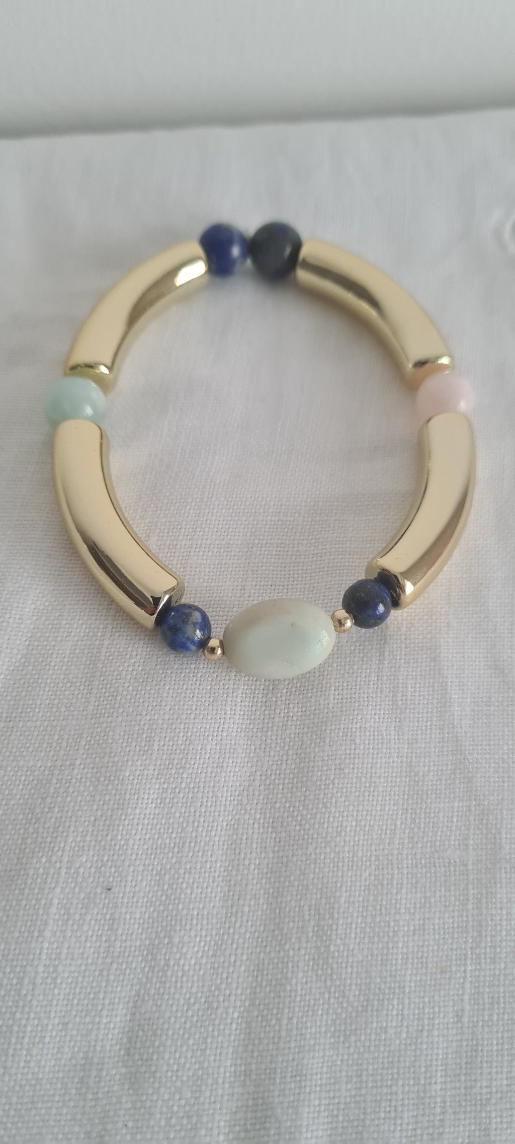 Bracelet Lithothérapie Amazonite & Lapis Lazuli – Sérénité & Expression