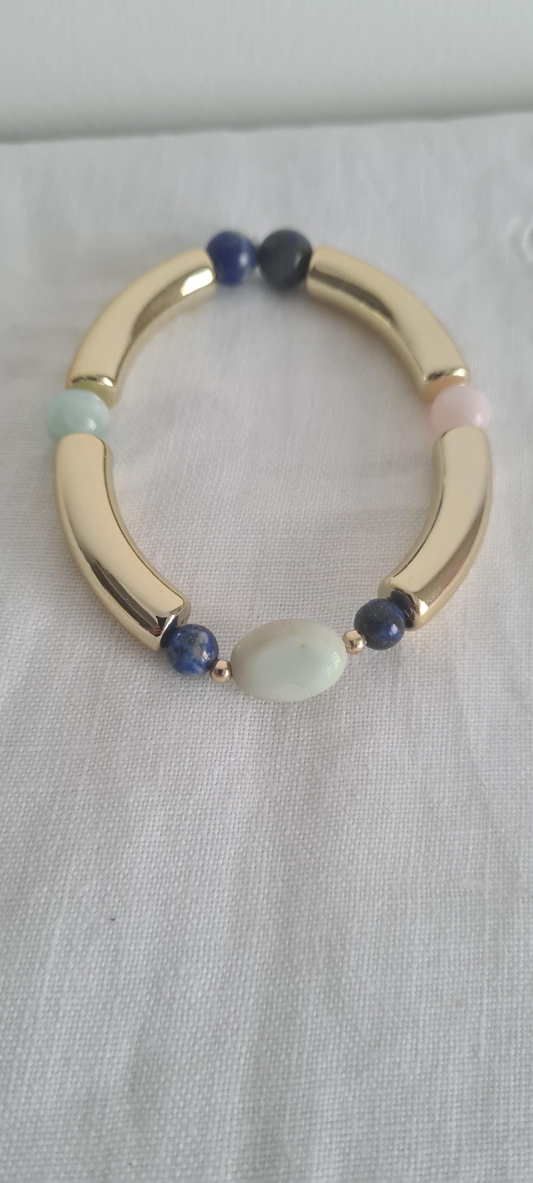 Bracelet Lithothérapie Amazonite & Lapis Lazuli – Sérénité & Expression