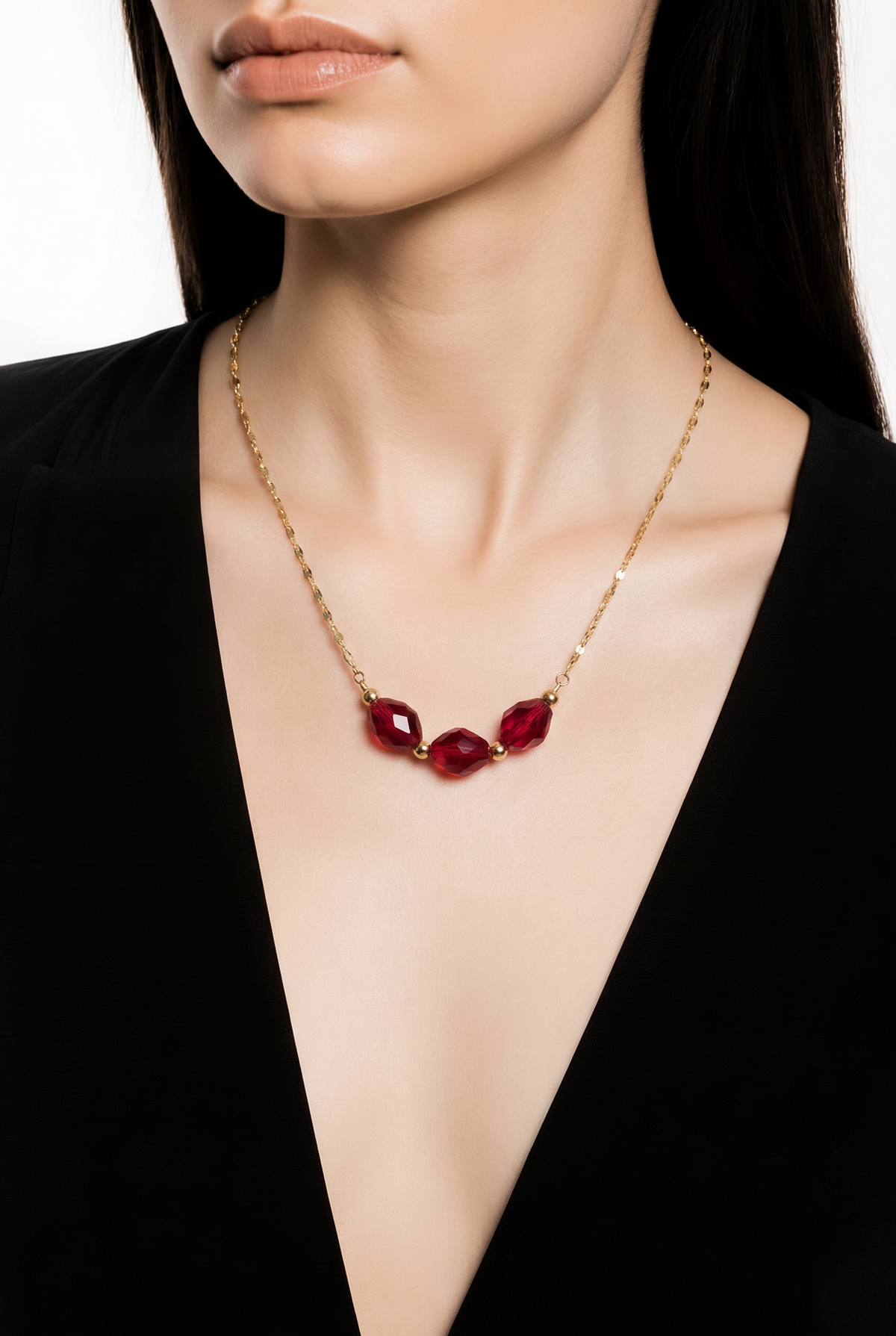 Collier Élisabeth Perles de Verre Soufflé Rouge – Bijou Artisanal Fait Main