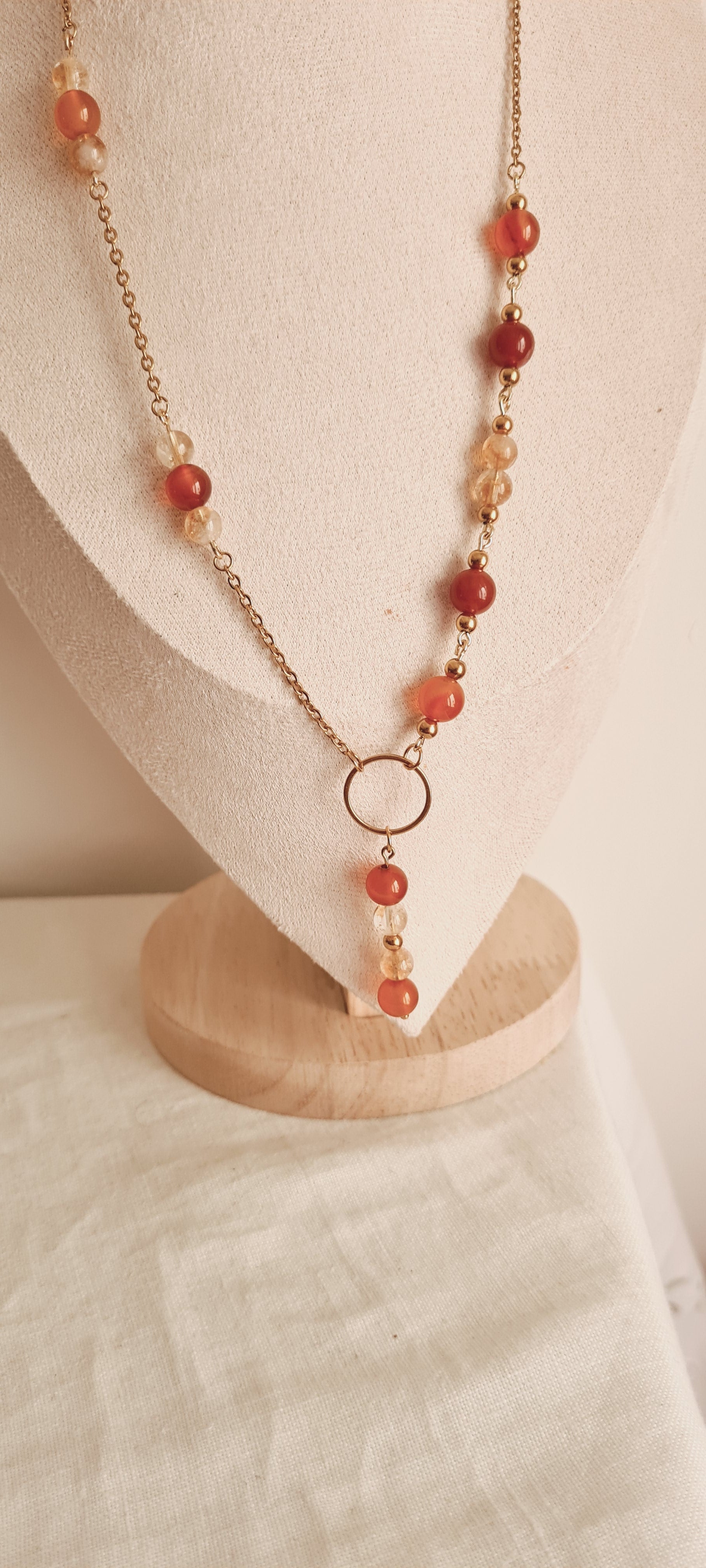 Collier Ciline - Pierre Naturelle Lithothérapie & Acier Inoxydable