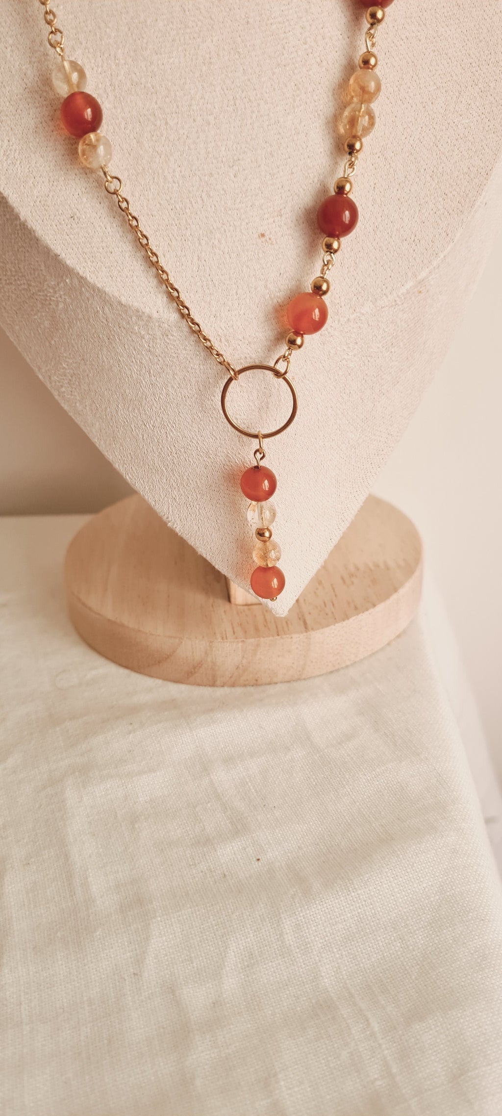 Collier Ciline - Pierre Naturelle Lithothérapie & Acier Inoxydable