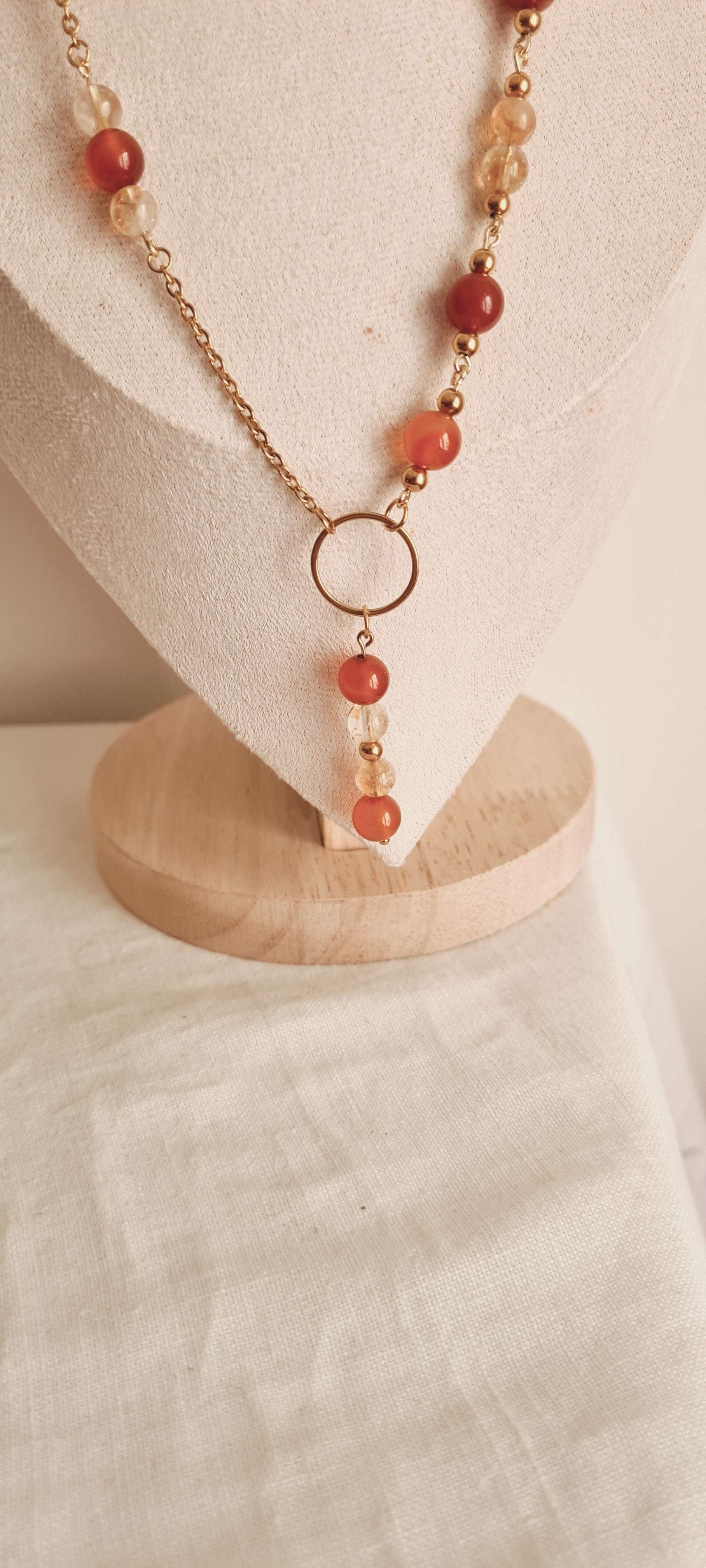 Collier Ciline - Pierre Naturelle Lithothérapie & Acier Inoxydable