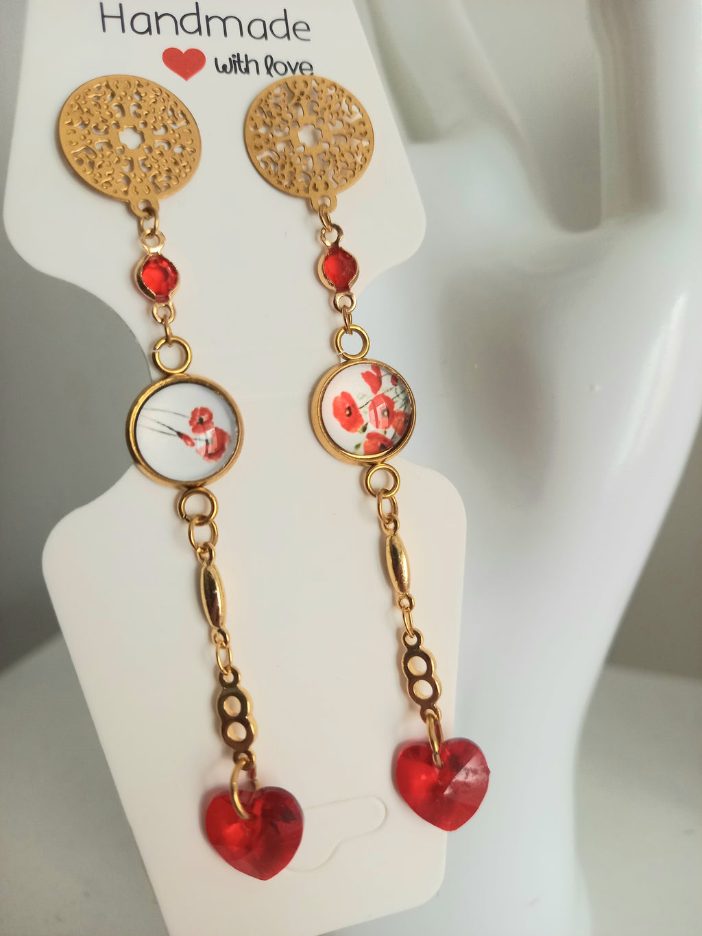 Boucles d'oreilles rouges passion