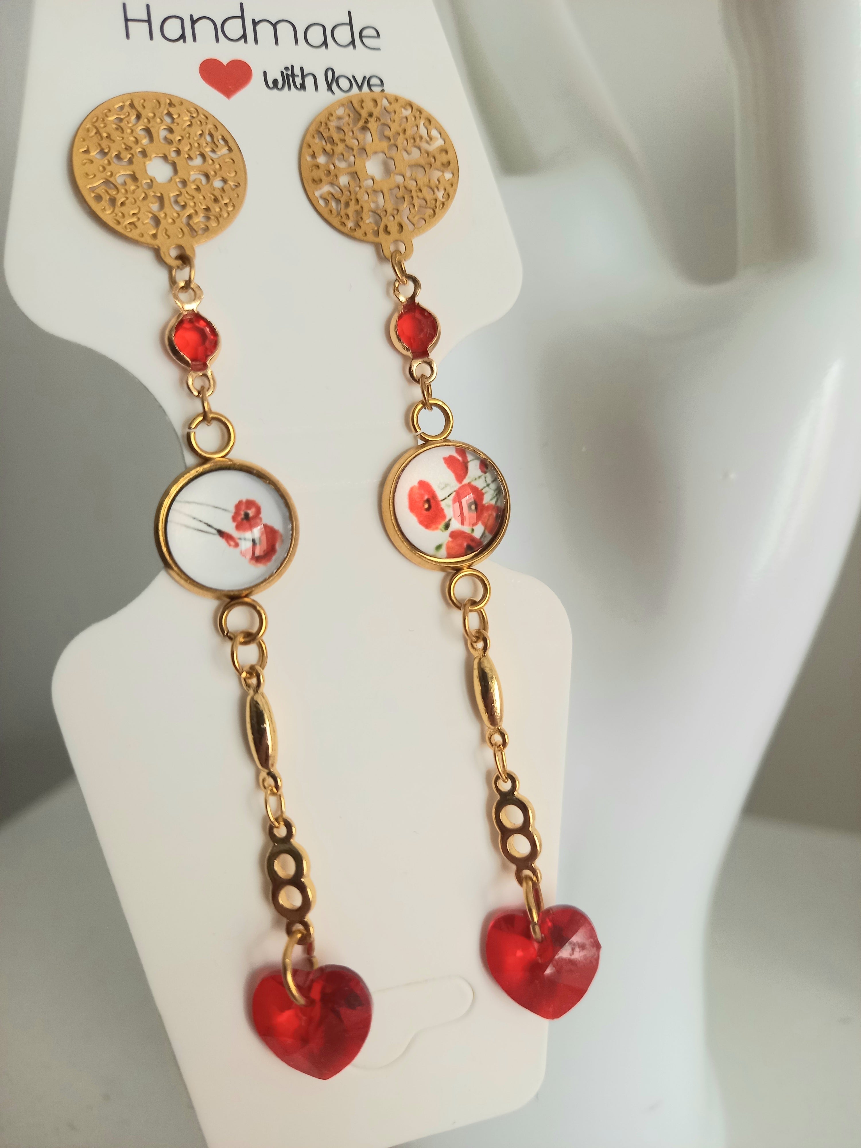 Boucles d'oreilles rouges passion