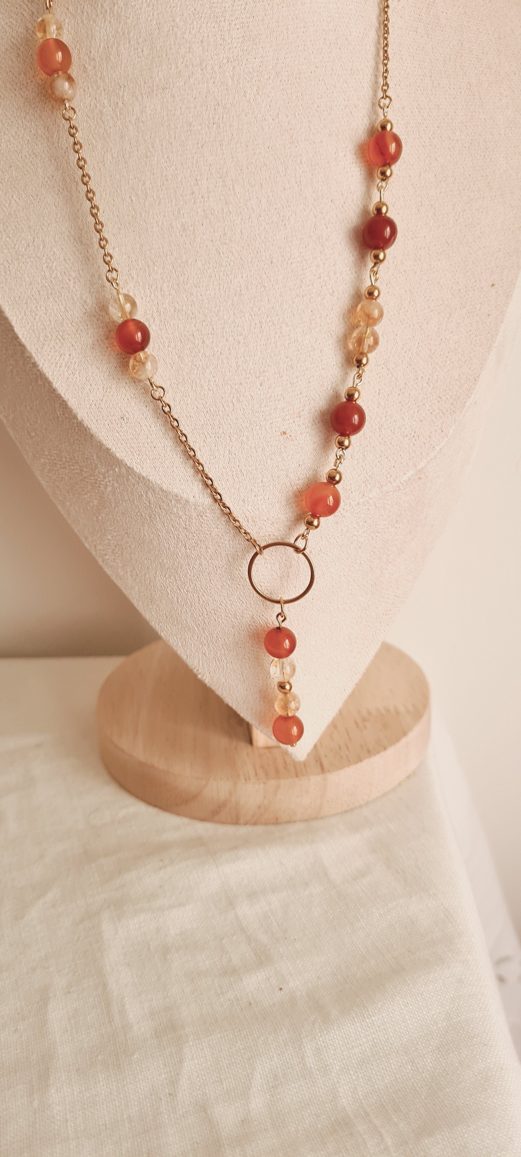 Collier Ciline - Pierre Naturelle Lithothérapie & Acier Inoxydable