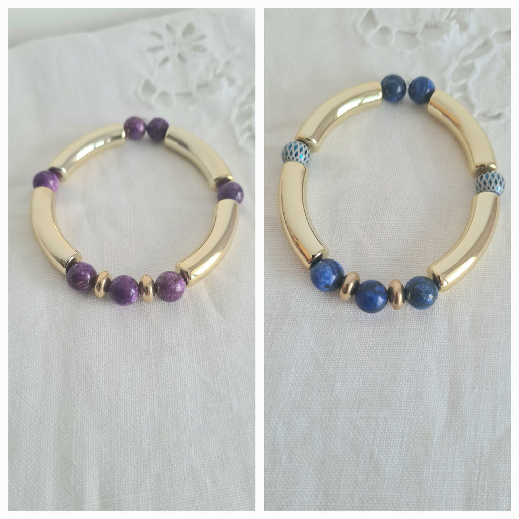 Lot de bracelets en perles de marbre