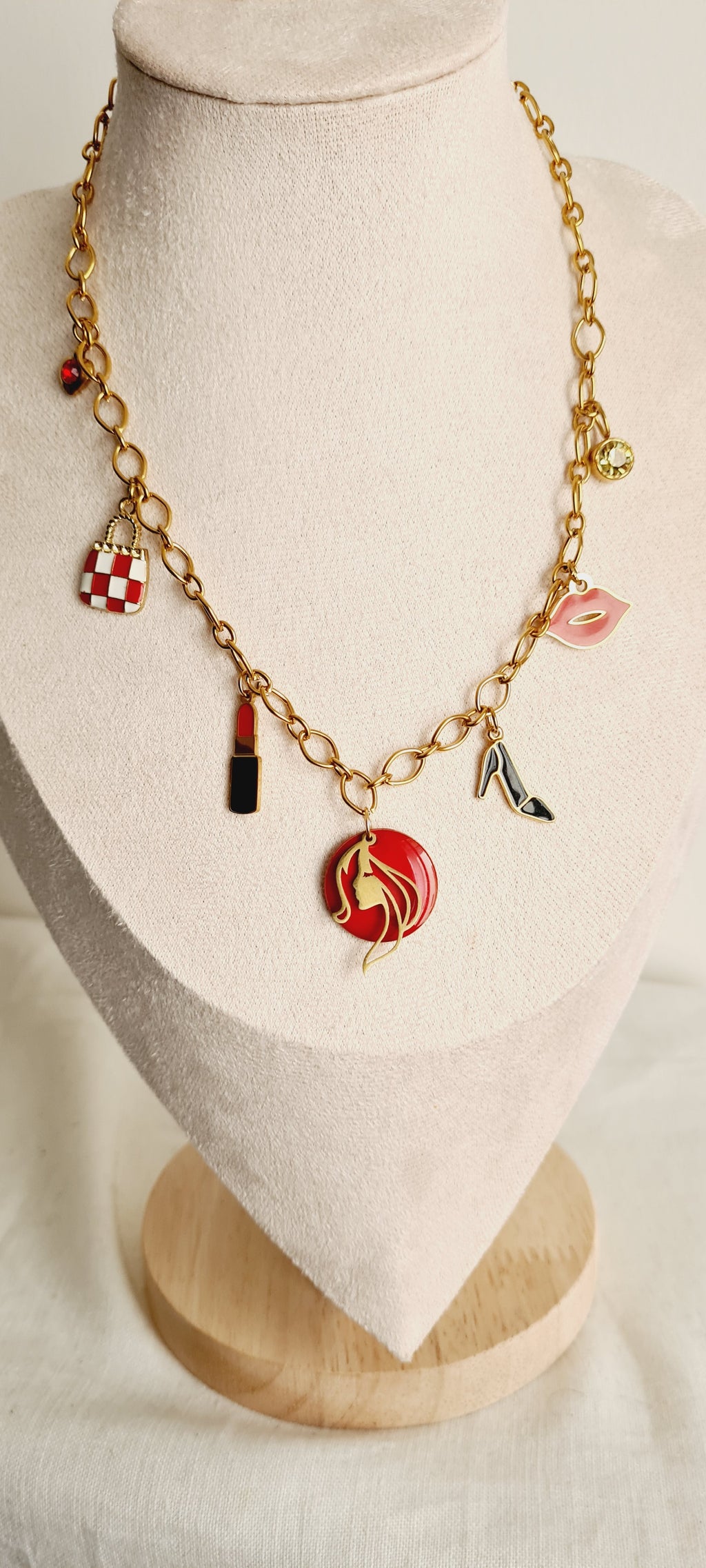 Collier tendance acier inoxydable à breloques nina