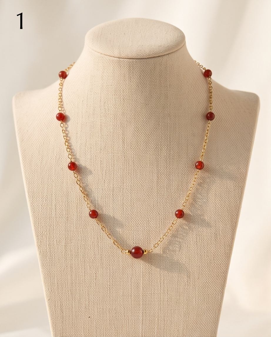 Collier cornaline