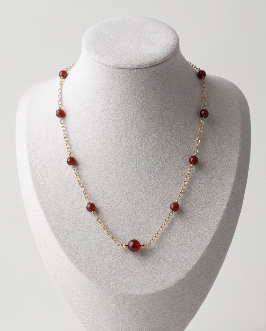 Collier cornaline