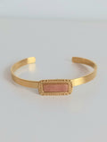 Bracelet jonc pierre du soleil - Acier inoxydable haute qualité