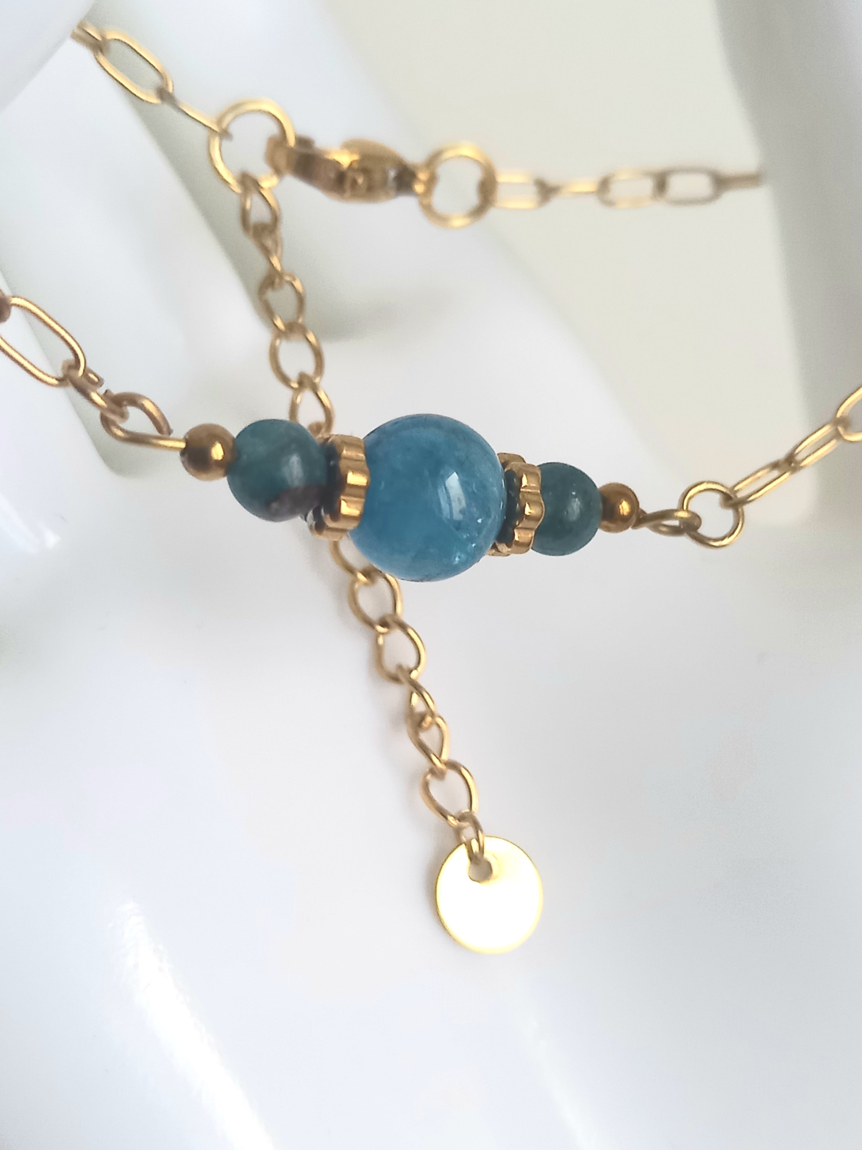 Bracelet acier inoxydable et pierre d apatite