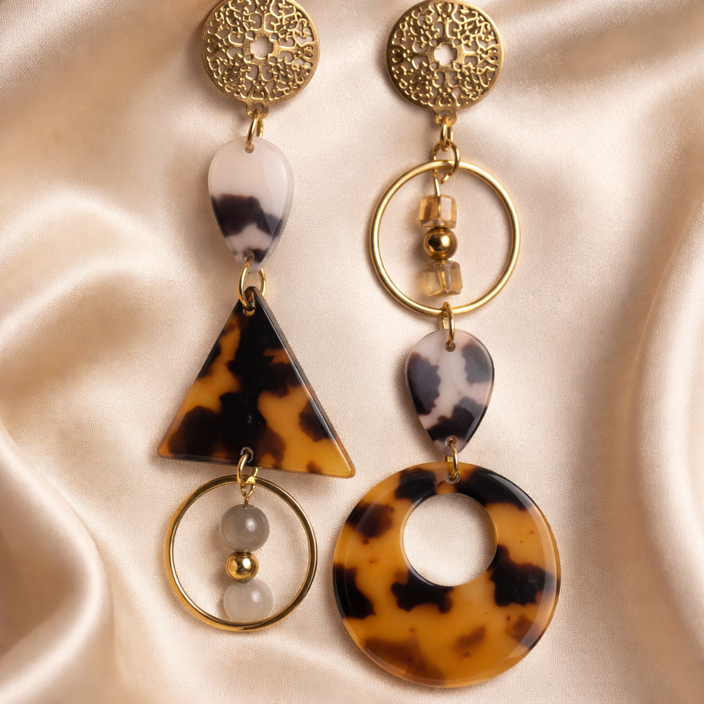 Boucles d'oreilles automne longues portées bijoux bohème femme France élégant 9cm