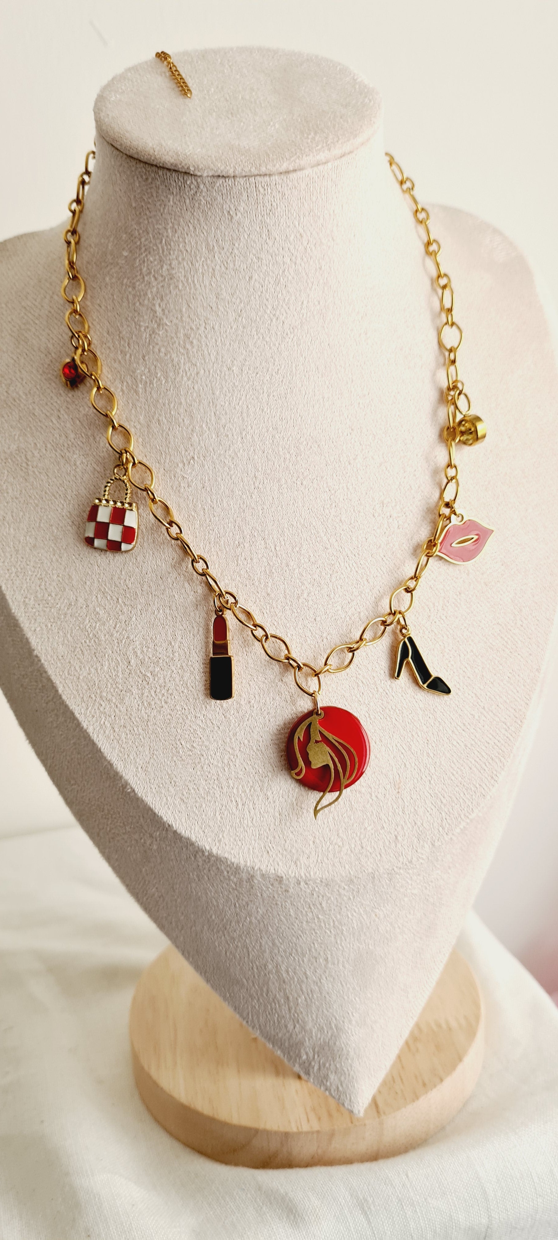 Collier tendance acier inoxydable à breloques nina