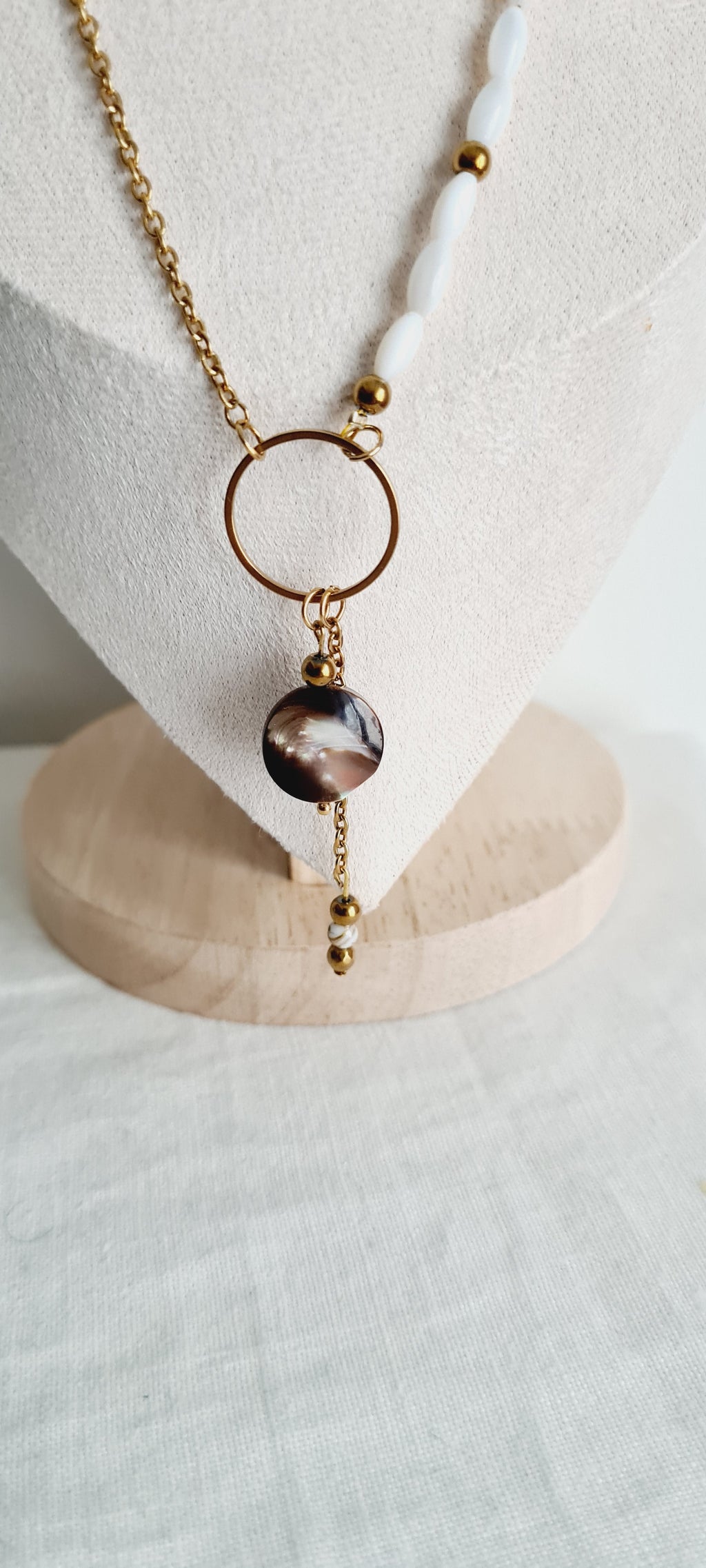 Collier Anaia - Coquillage, Nacre & Acier Inoxydable