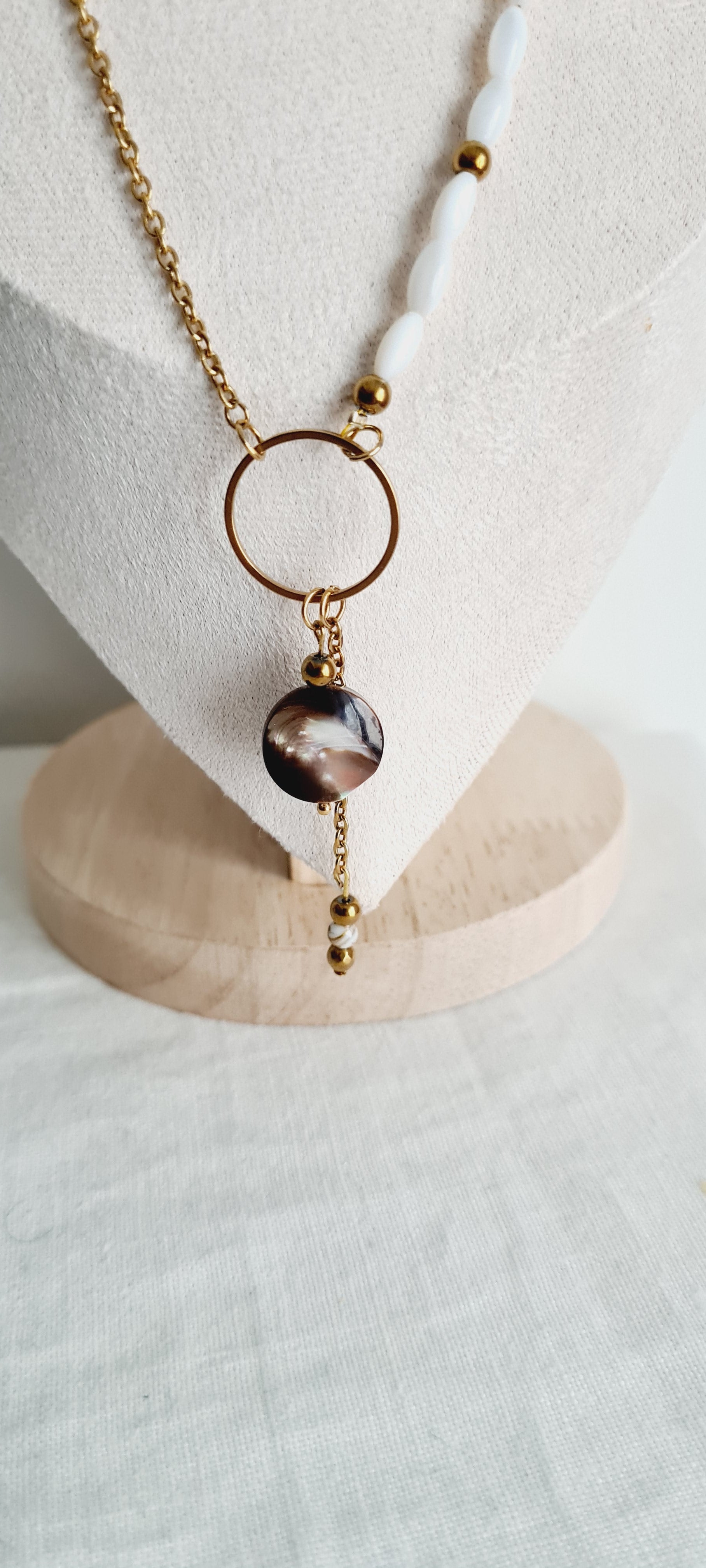 Collier Anaia - Coquillage, Nacre & Acier Inoxydable