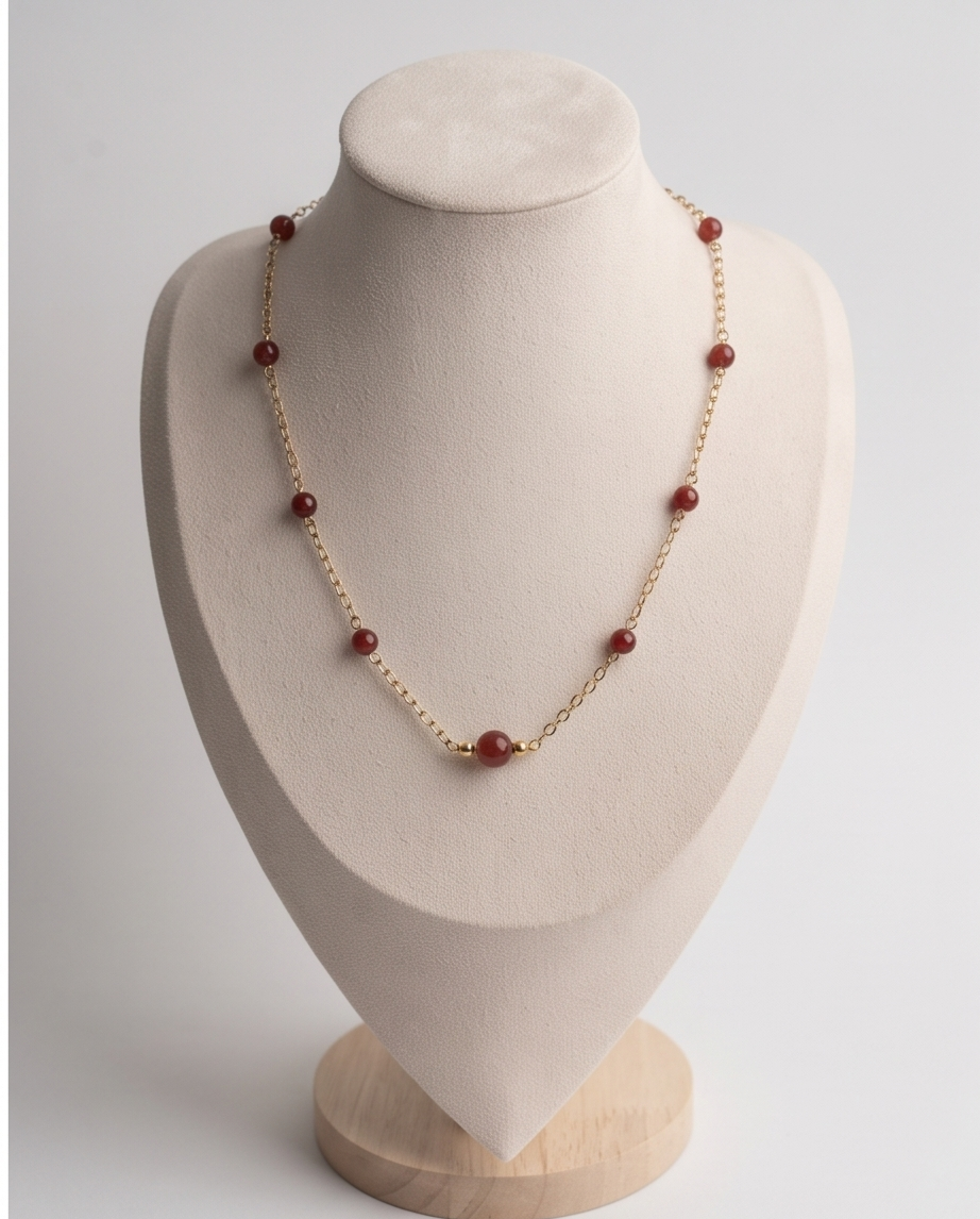 Collier cornaline