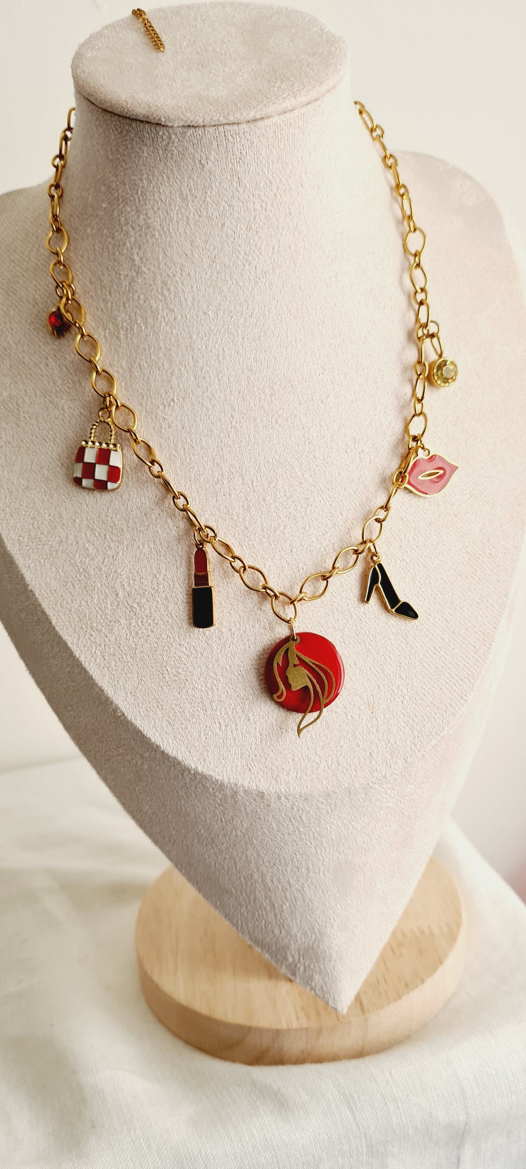 Collier tendance acier inoxydable à breloques nina
