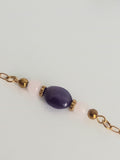  Bracelet améthyste quartz rose pierres naturelles lithothérapie acier inoxydable fait main
