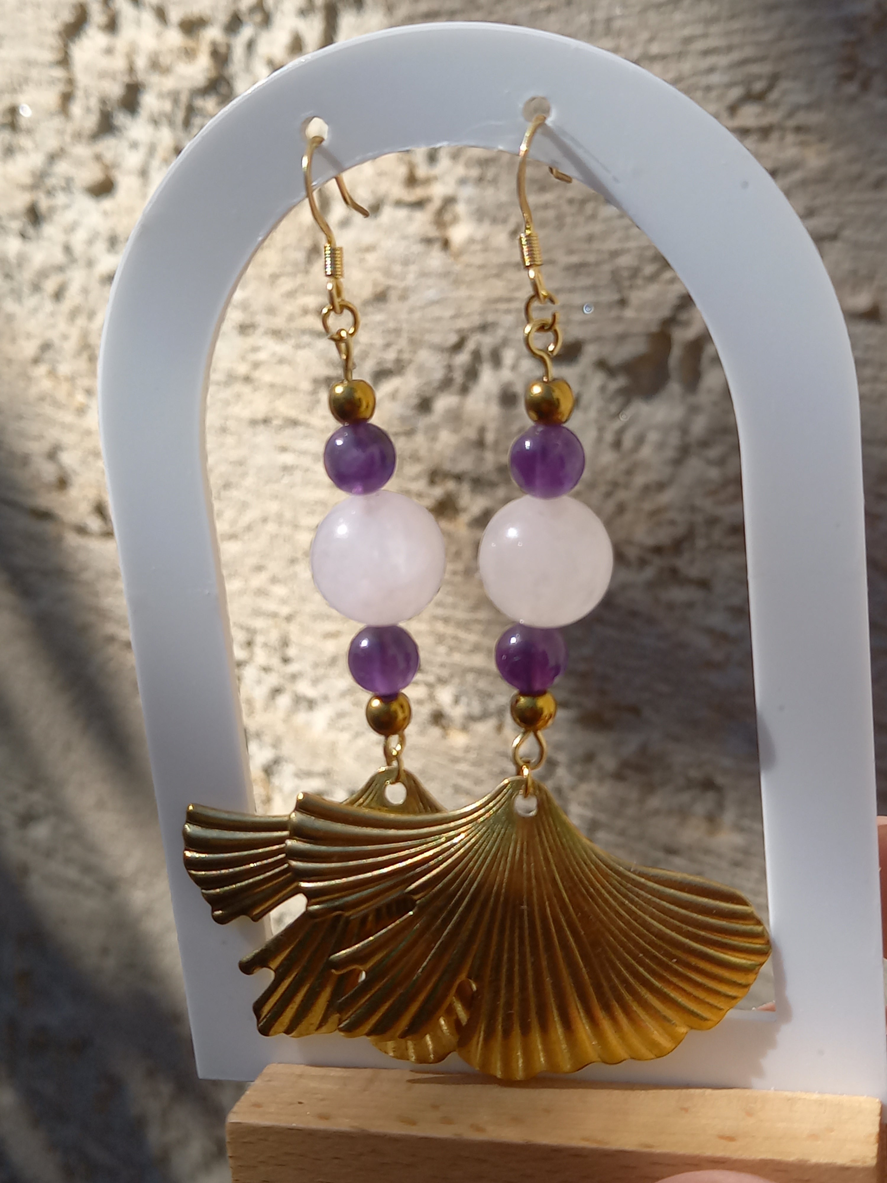 Boucles d'oreilles bohème rose