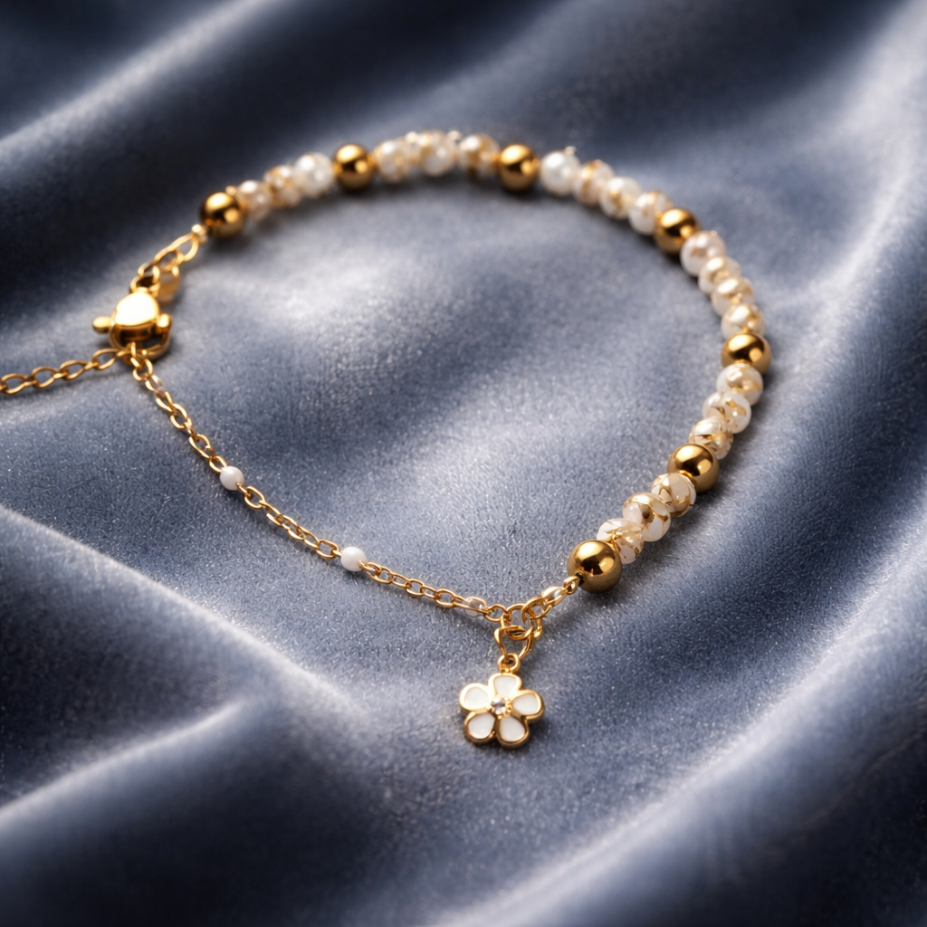 Bracelet Bohème Flora - Perles en Verre Fait Main Femme
