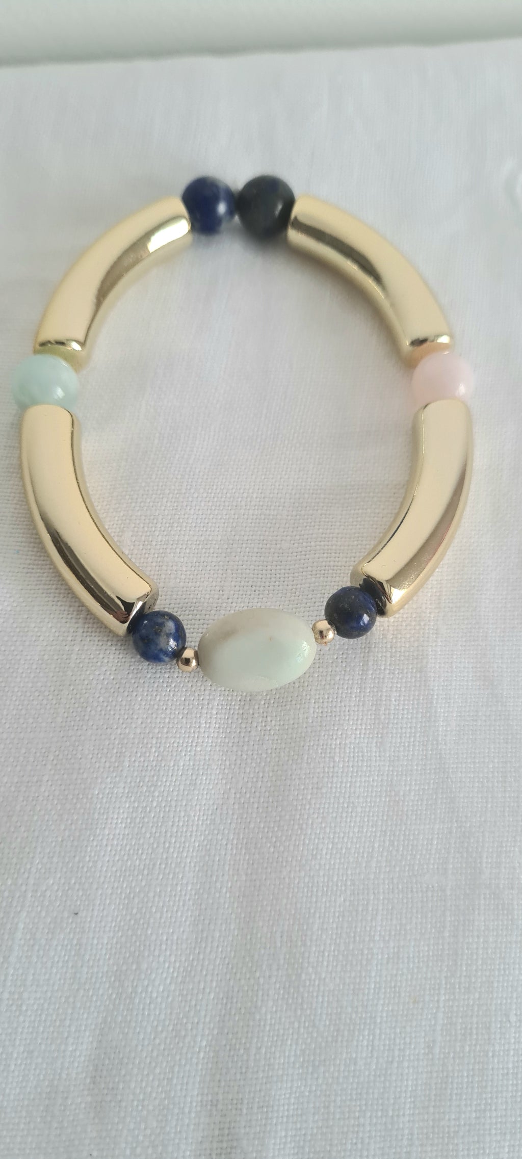Bracelet Lithothérapie Amazonite & Lapis Lazuli – Sérénité & Expression