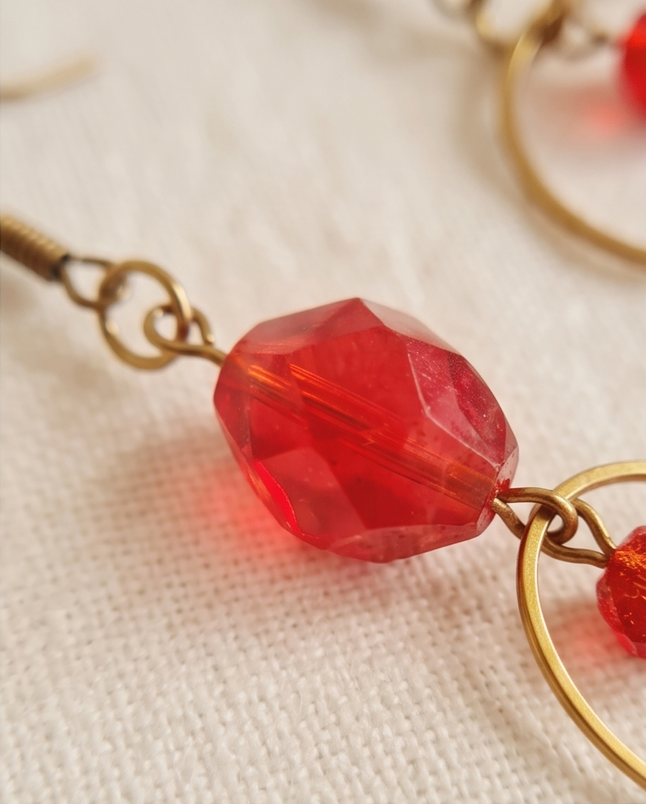 Boucles d'oreilles en cristal & acier inoxydable – Élaine Bohème