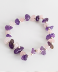 Bracelet violetta, amethyste, quartz rose