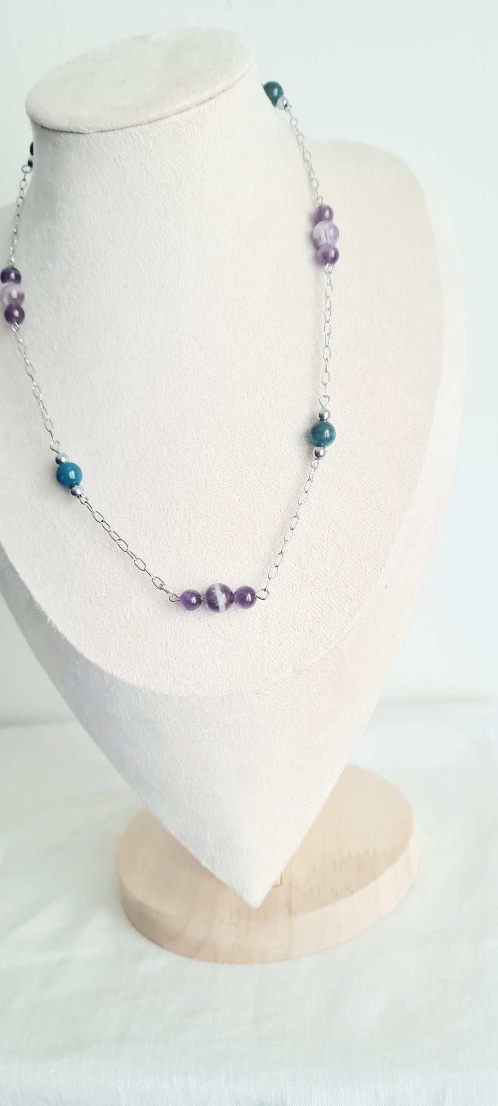 Collier Shanna – Améthyste & Apatite, Lithothérapie