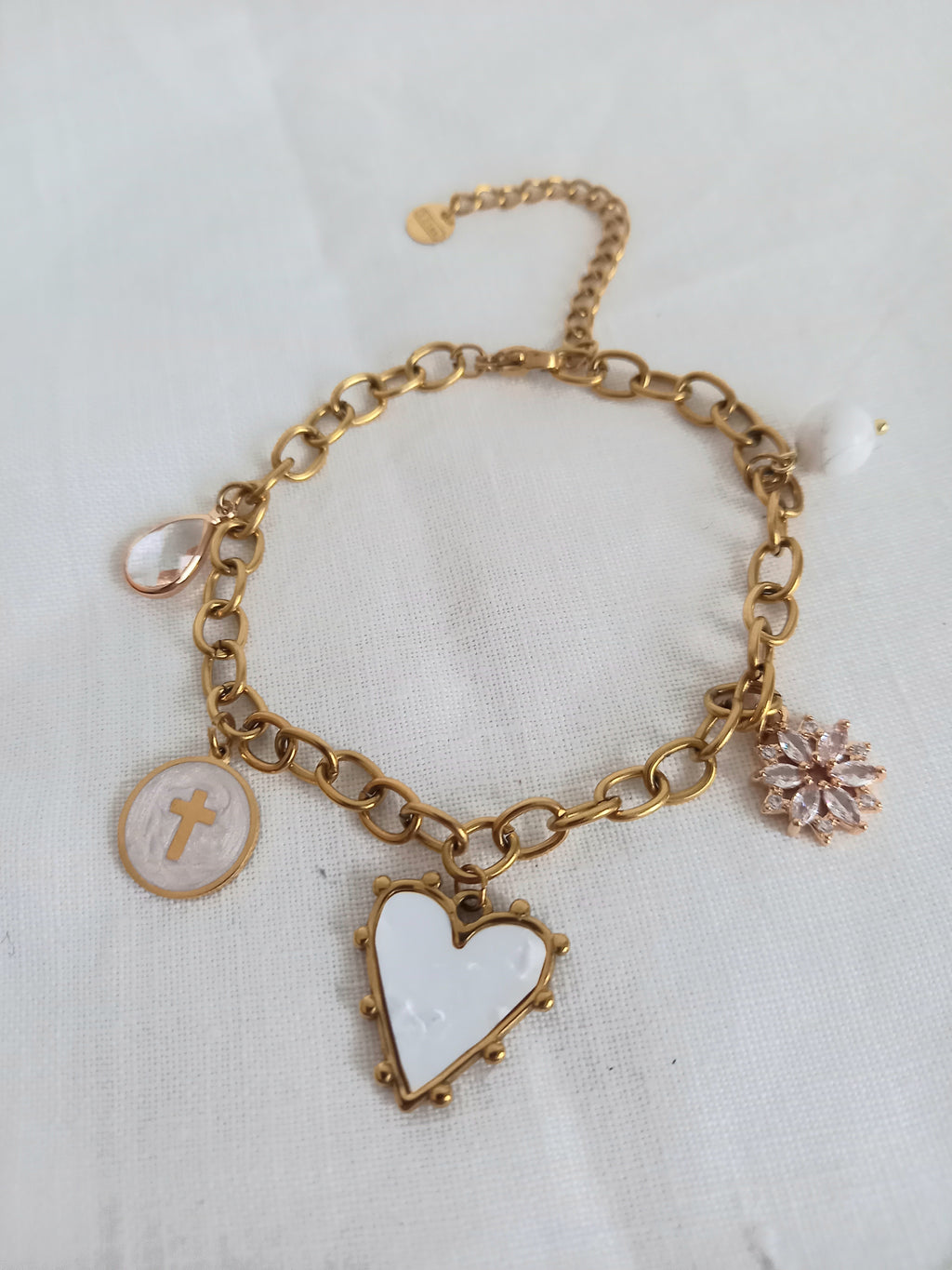 Bracelet  Acier Inoxydable - Verre Émail Bohème Élégant