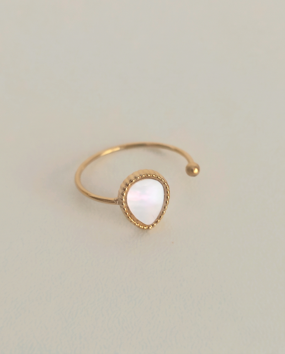 Lot de 2 bagues ajustables – Nacre & Acier Inoxydable | Bijoux Bohème Femme