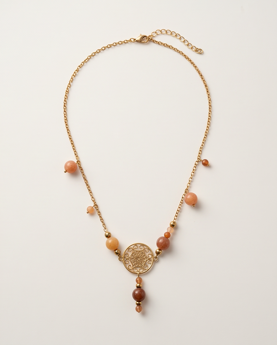 Collier Bohème en perles de cornaline , aline