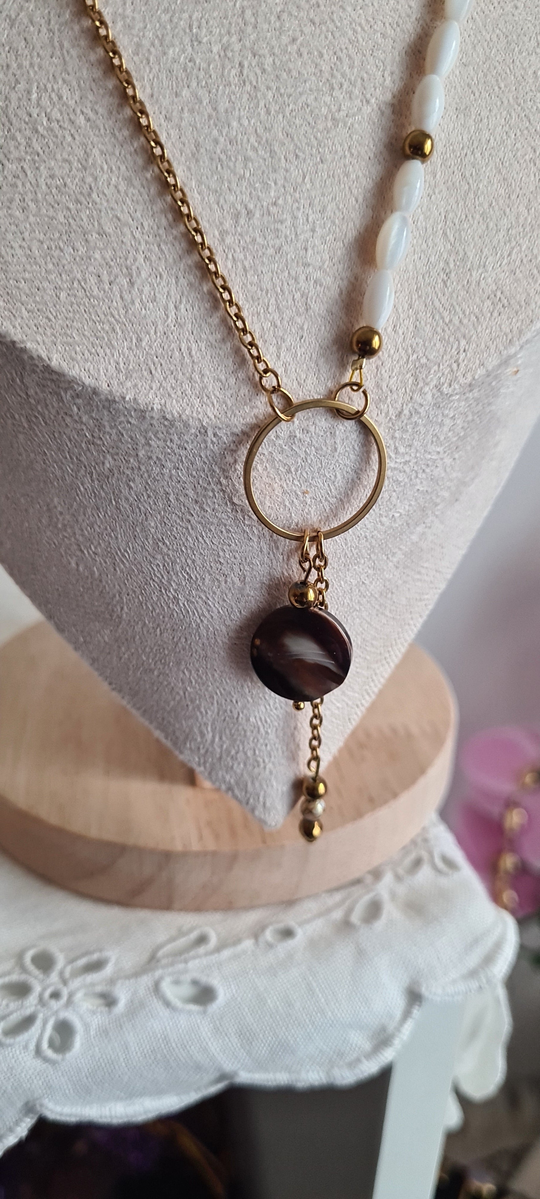 Collier Anaia - Coquillage, Nacre & Acier Inoxydable