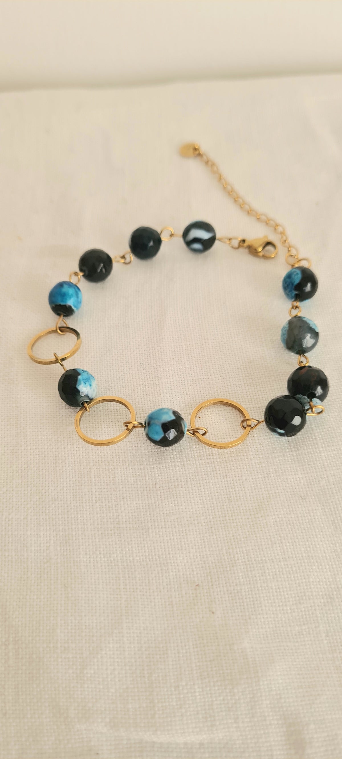 Bracelet Agate Veine de Dragon Facettée