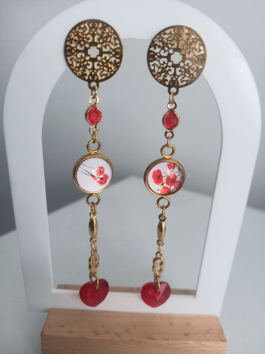 Boucles d'oreilles rouges passion