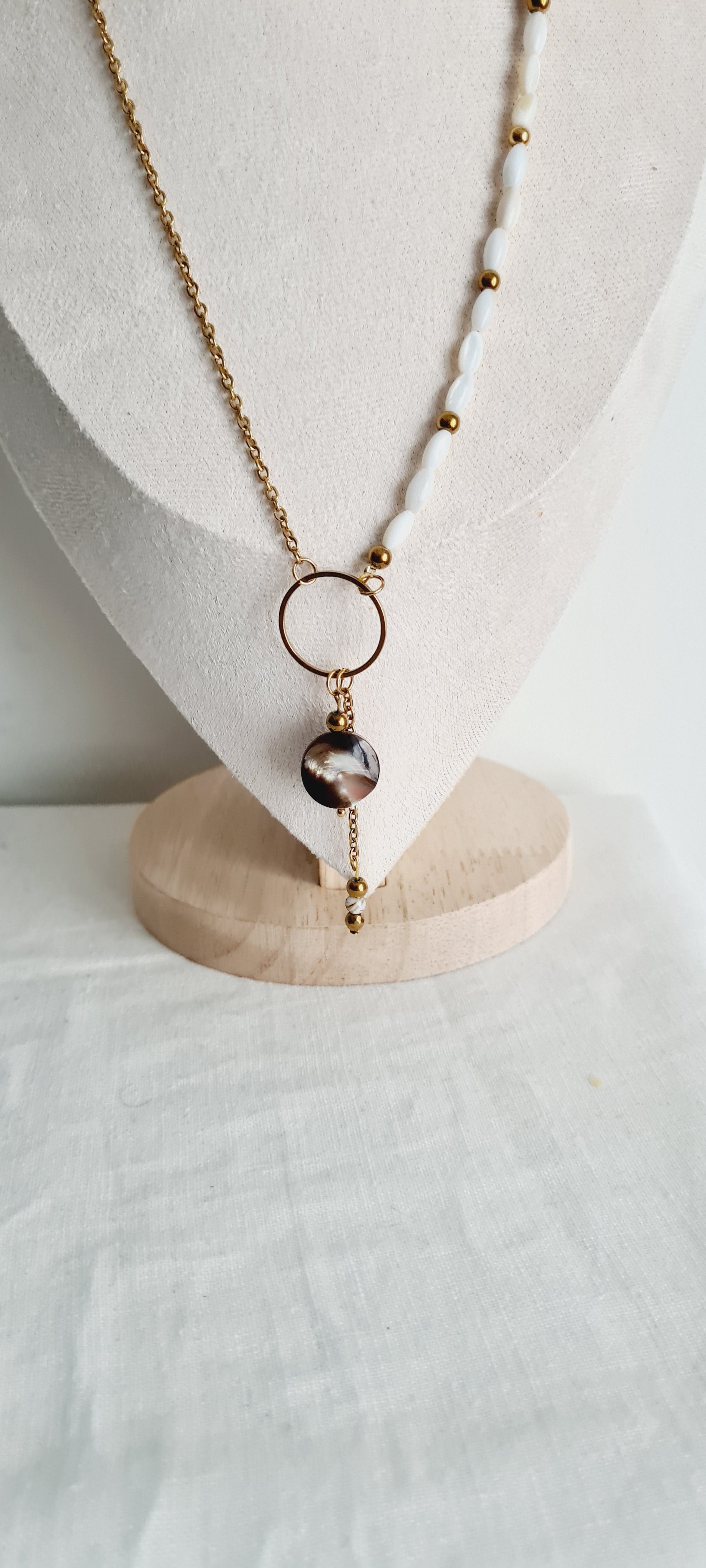 Collier Anaia - Coquillage, Nacre & Acier Inoxydable