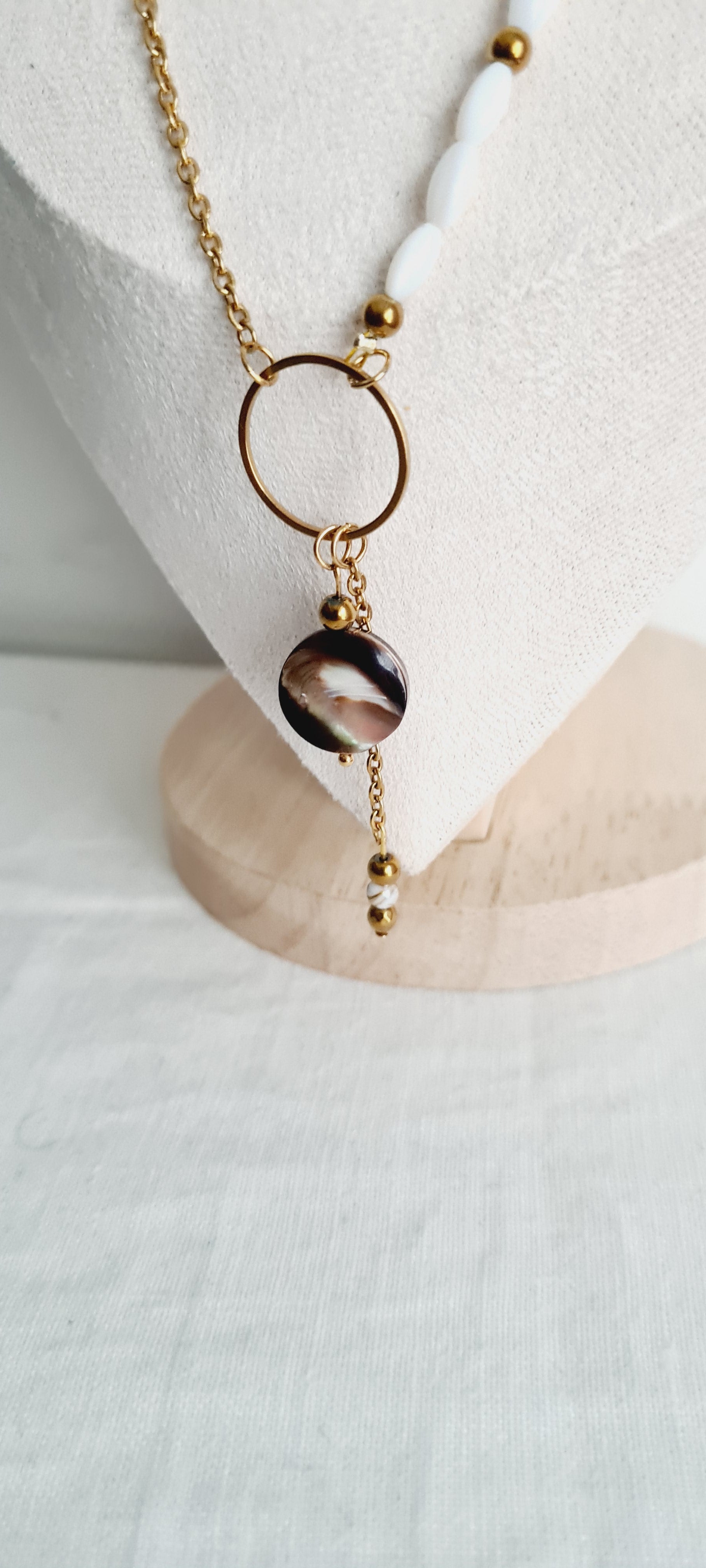 Collier Anaia - Coquillage, Nacre & Acier Inoxydable