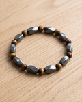 Bracelet homme œil de tigre hématite - Lithothérapie pierres naturelles