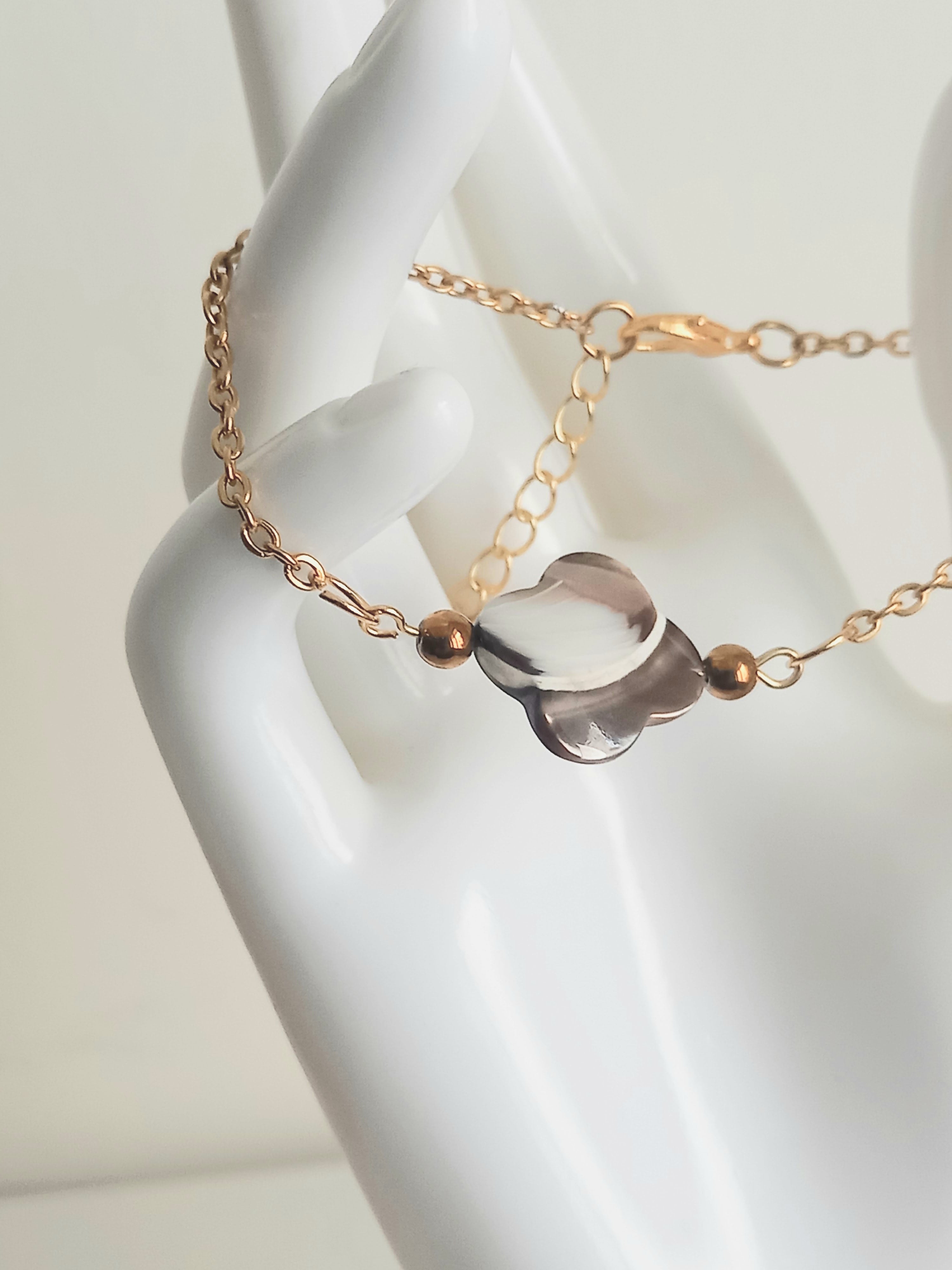 Bracelet en acier inoxydable et nacre