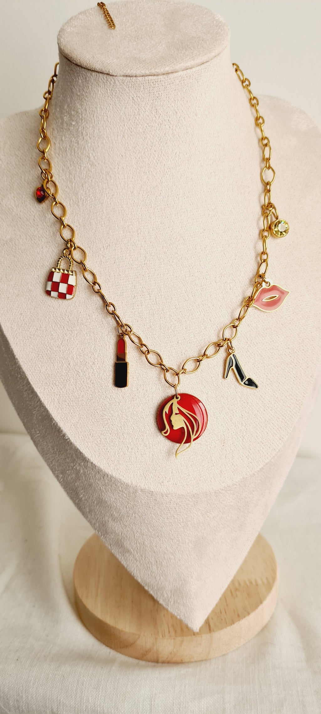 Collier tendance acier inoxydable à breloques nina