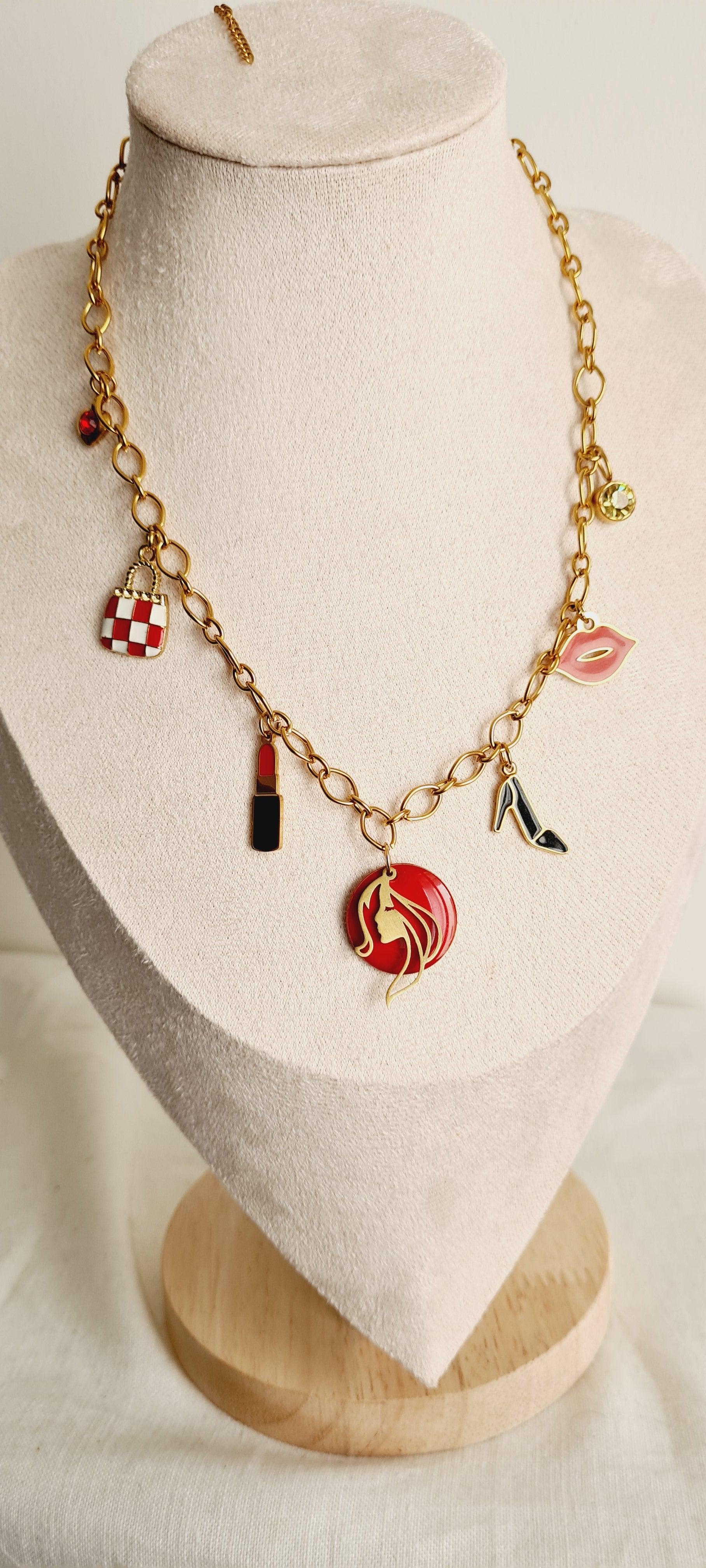 Collier tendance acier inoxydable à breloques nina