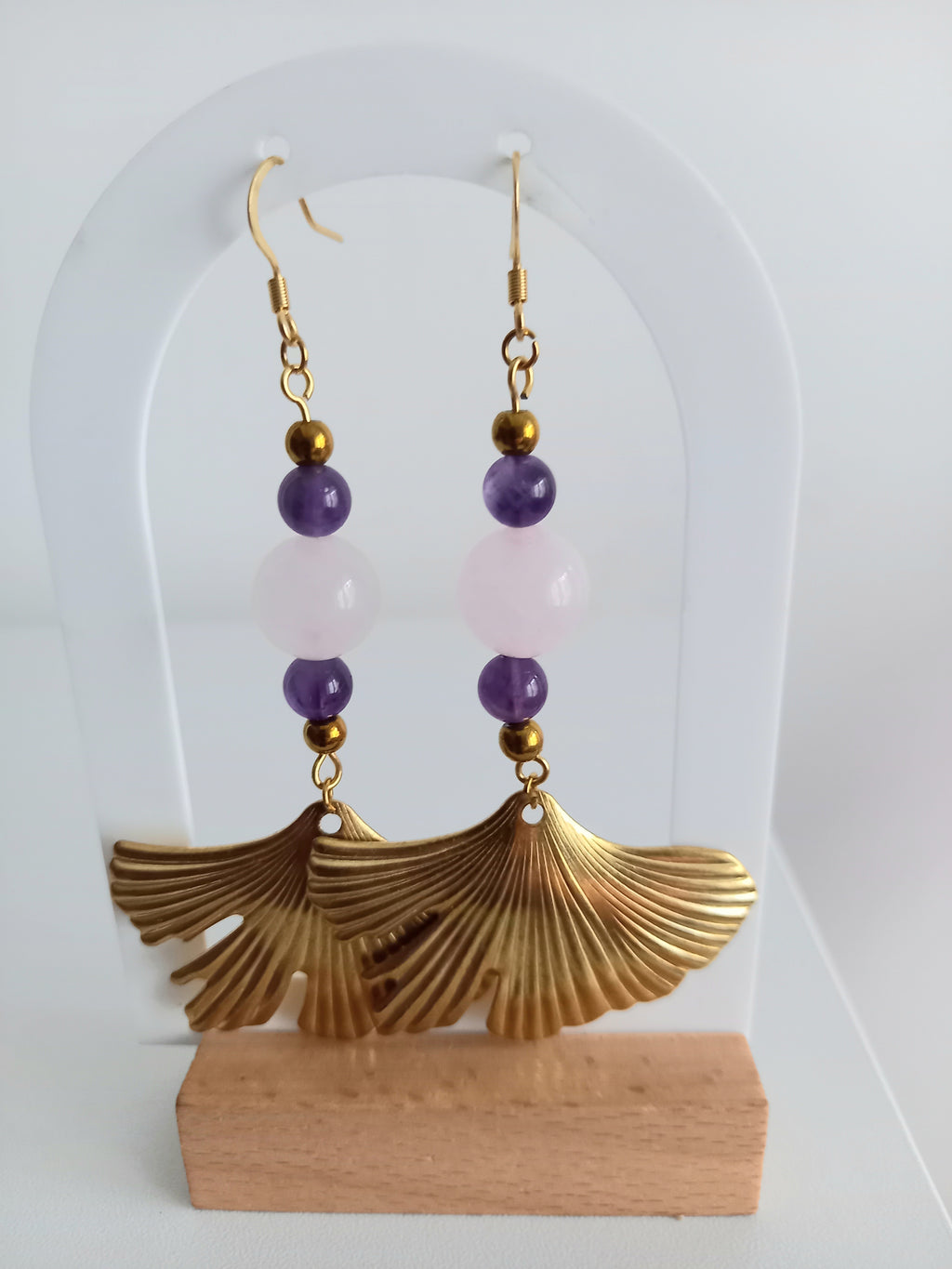 Boucles d'oreilles bohème rose