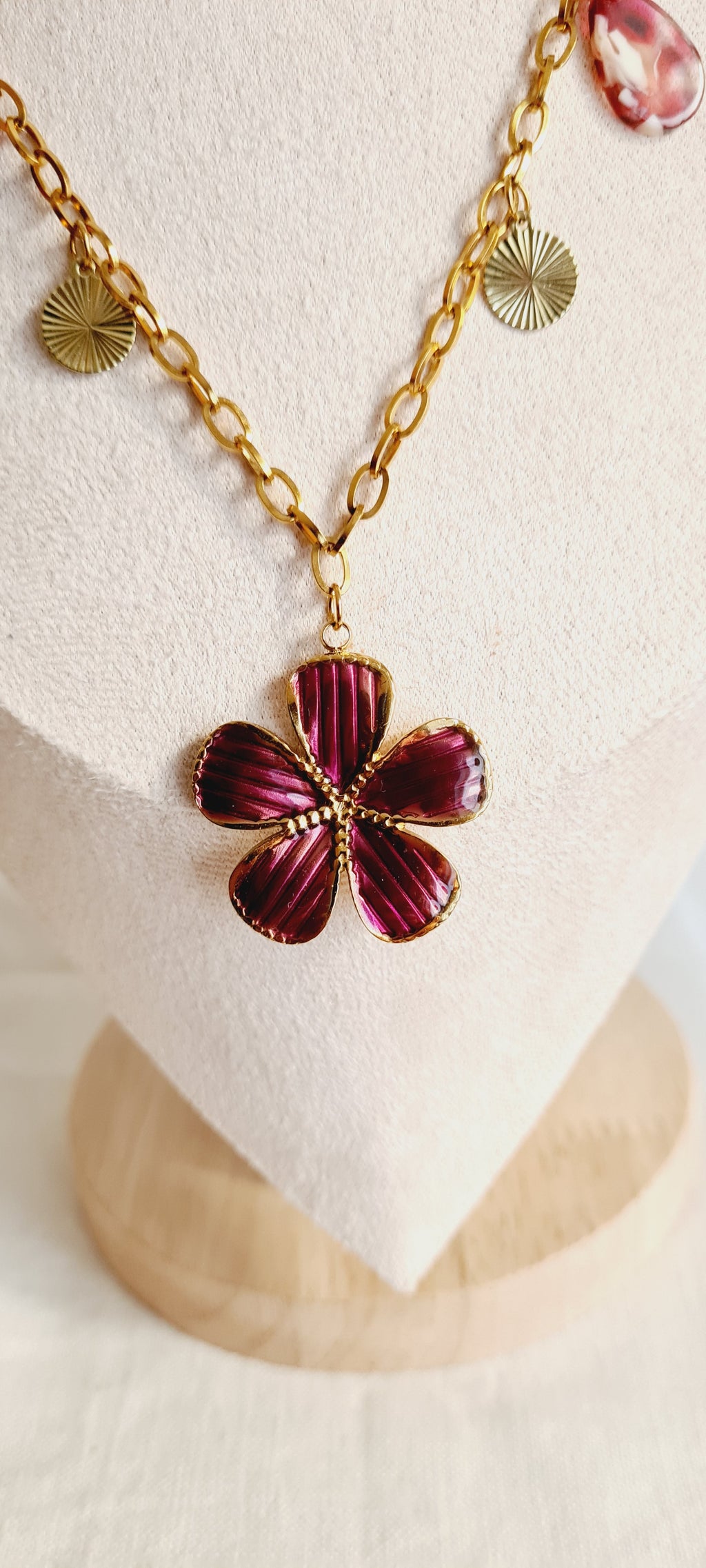 Collier tendance à breloques , acier inoxydable cintia