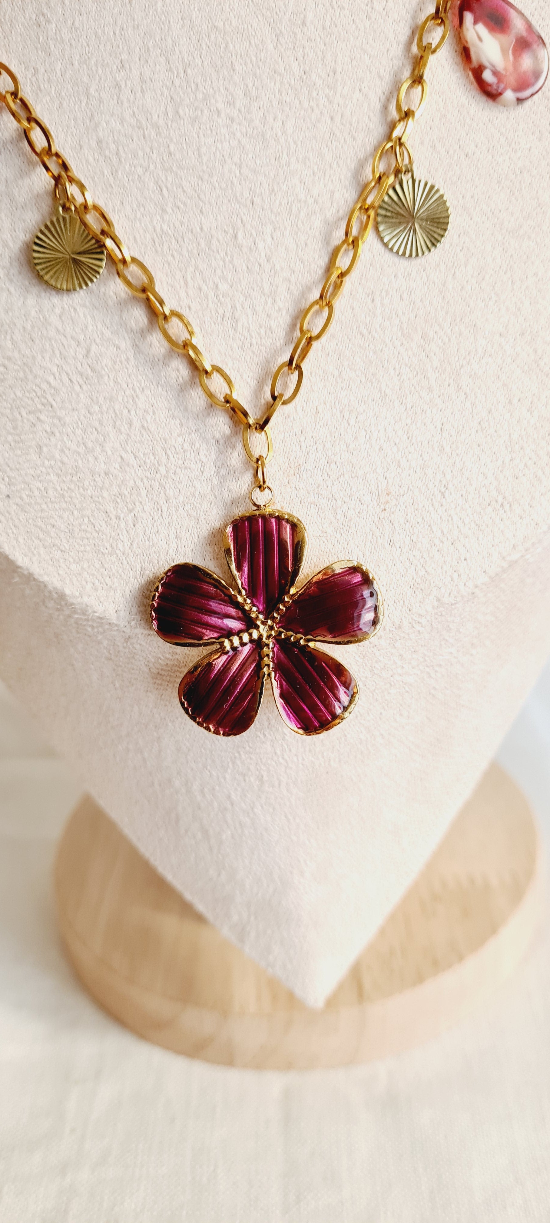 Collier tendance à breloques , acier inoxydable cintia